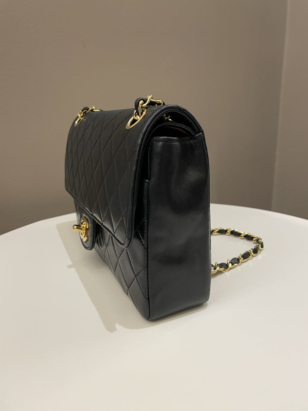 Chanel Vintage Classic Quilted Medium Double Flap Black Lambskin