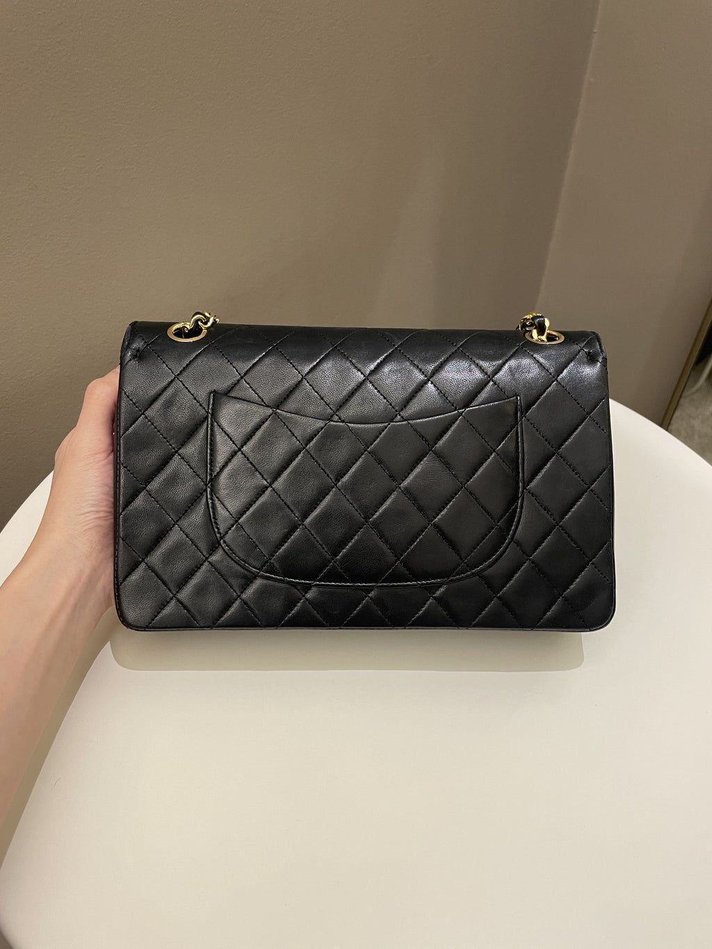 Chanel Vintage Classic Quilted Medium Double Flap Black Lambskin