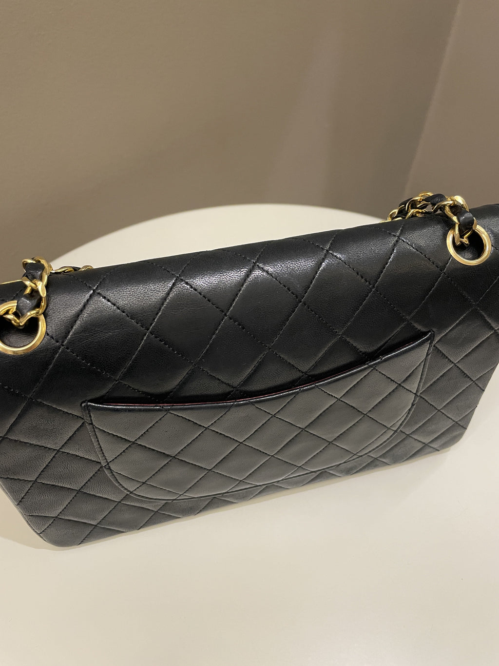 Chanel Vintage Classic Quilted Medium Double Flap Black Lambskin