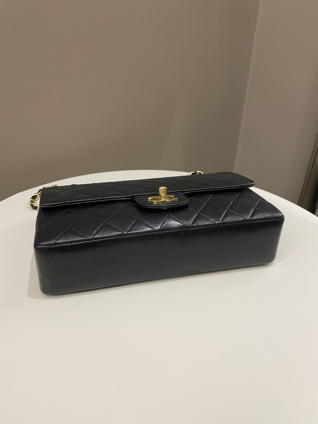 Chanel Vintage Classic Quilted Medium Double Flap Black Lambskin