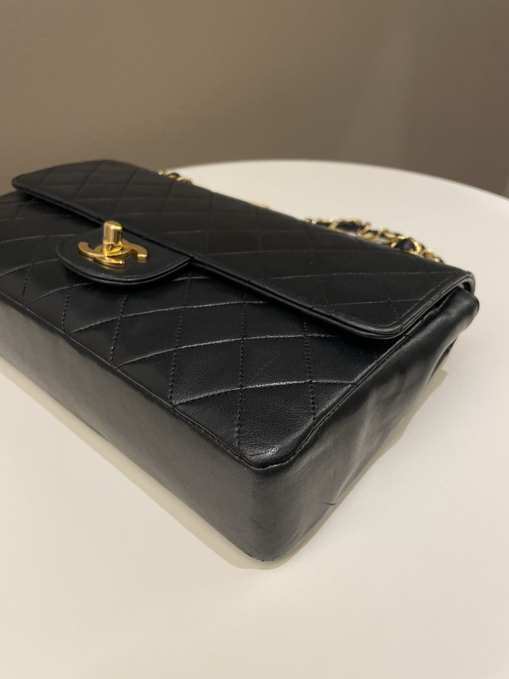 Chanel Vintage Classic Quilted Medium Double Flap Black Lambskin