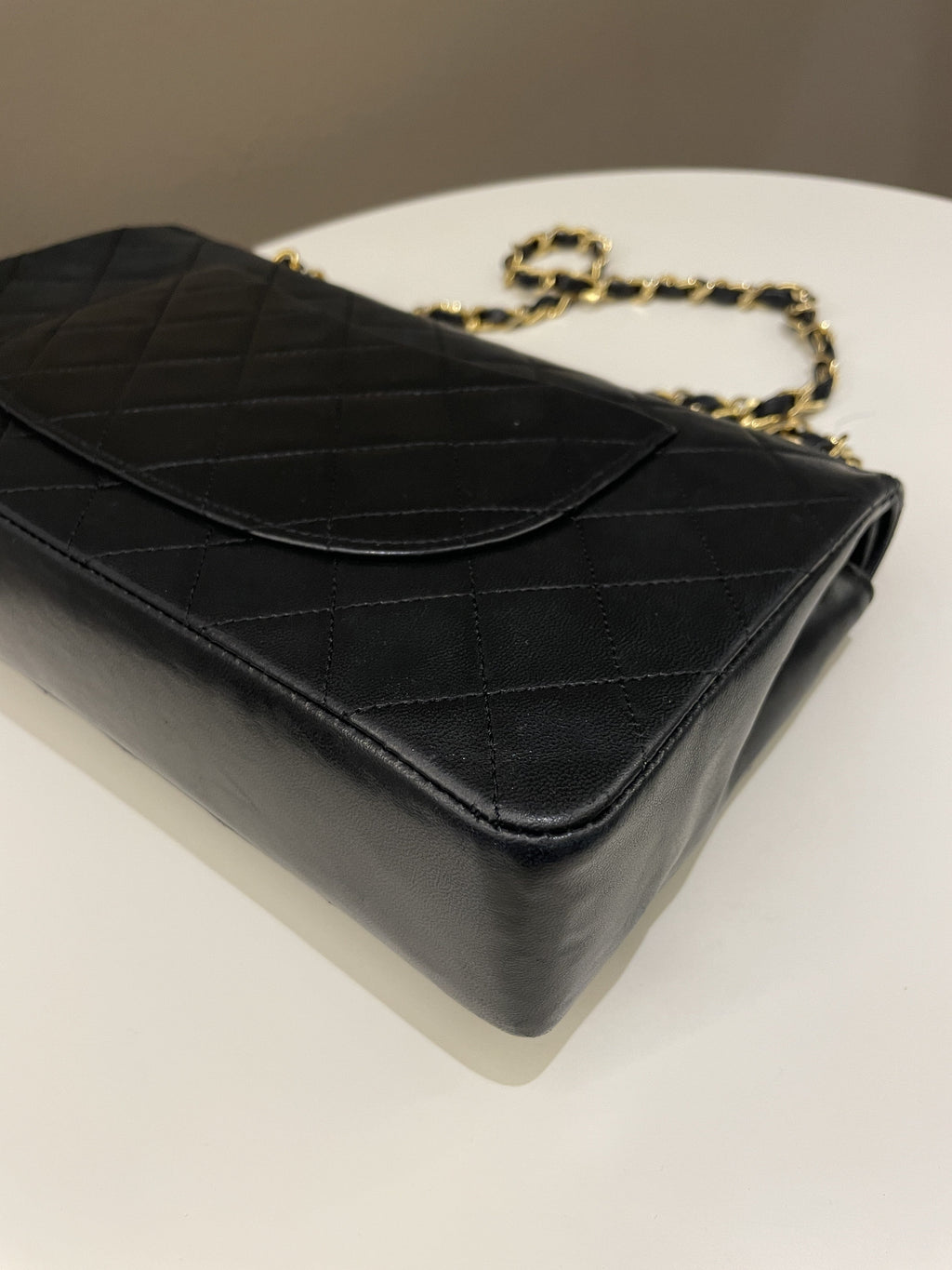 Chanel Vintage Classic Quilted Medium Double Flap Black Lambskin