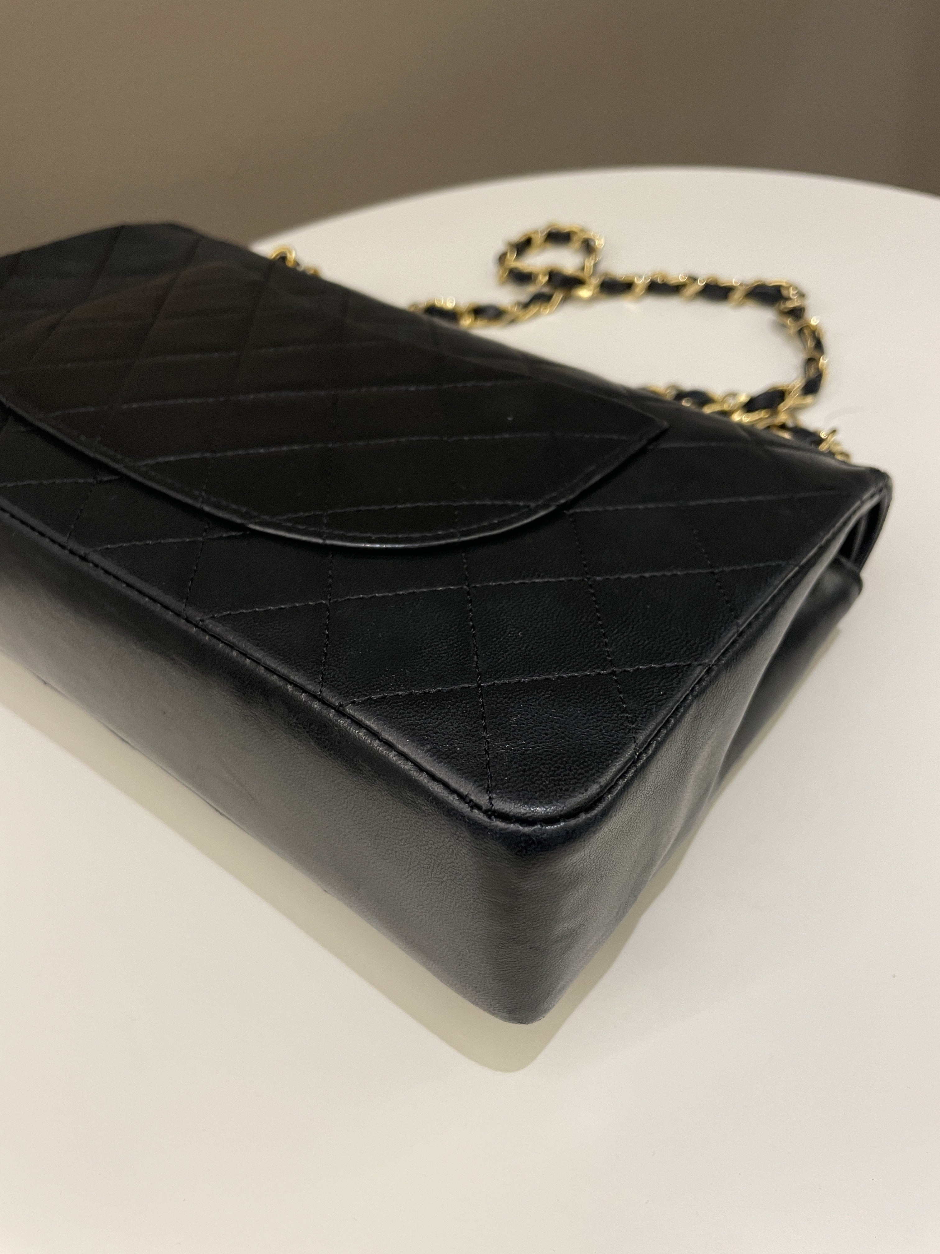 Chanel Vintage Classic Quilted Medium Double Flap Black Lambskin