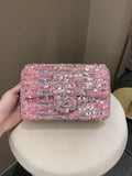 Chanel Quilted Mini Rectangular Flap Bag Pink Sequins