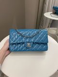 Chanel Classic Quilted Medium Double Flap Turquoise Patent