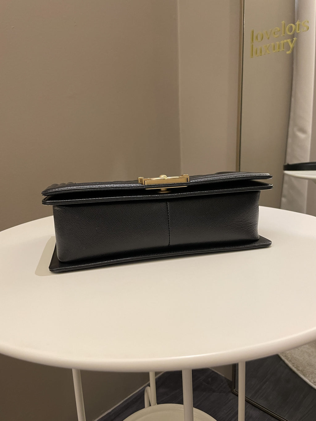 Chanel Quilted Boy Old Medium Black Rigid Caviar