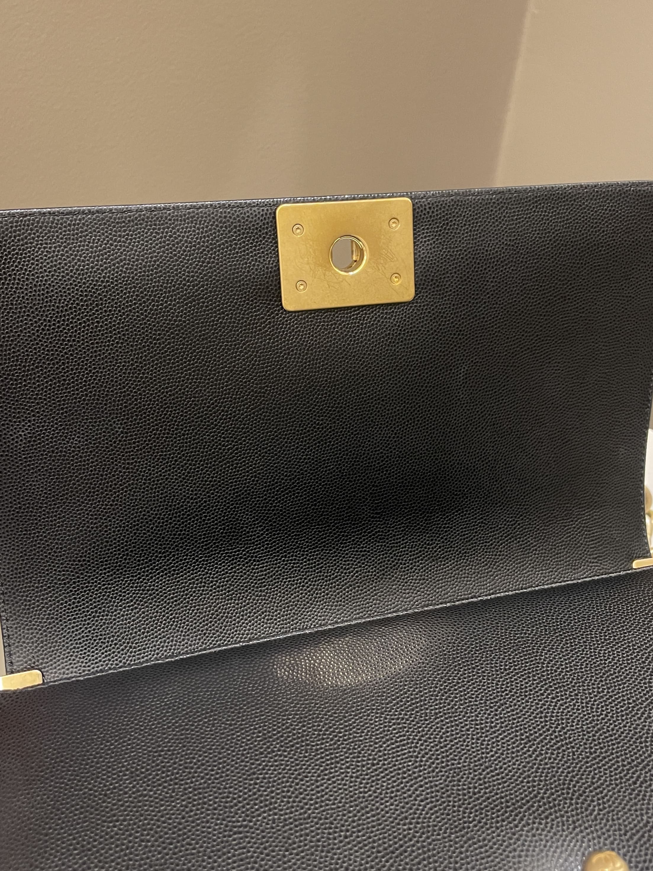 Chanel Quilted Boy Old Medium Black Rigid Caviar