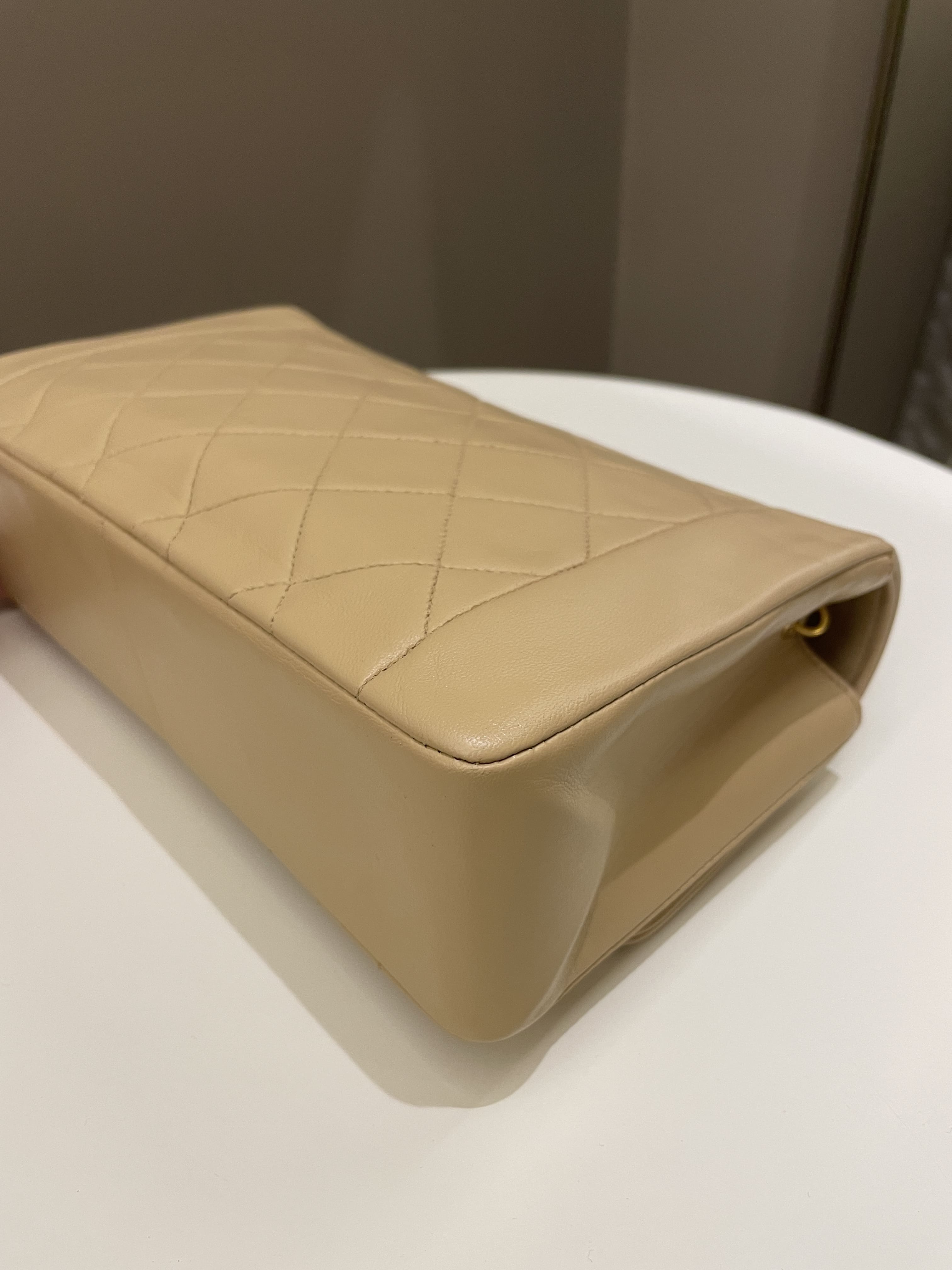 Chanel Vintage Quilted Diana Flap Bag Beige Lambskin