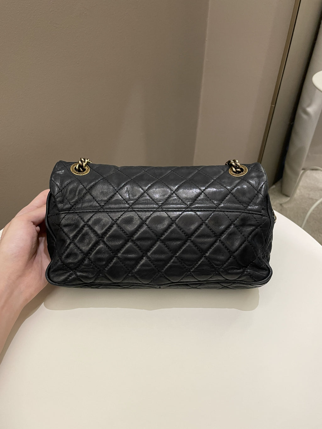 Chanel Shiva Easy Flap Black Iridescent Leather