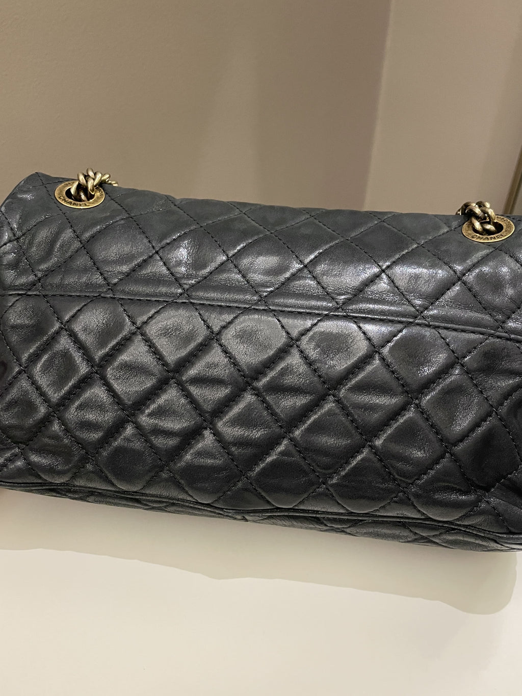 Chanel Shiva Easy Flap Black Iridescent Leather