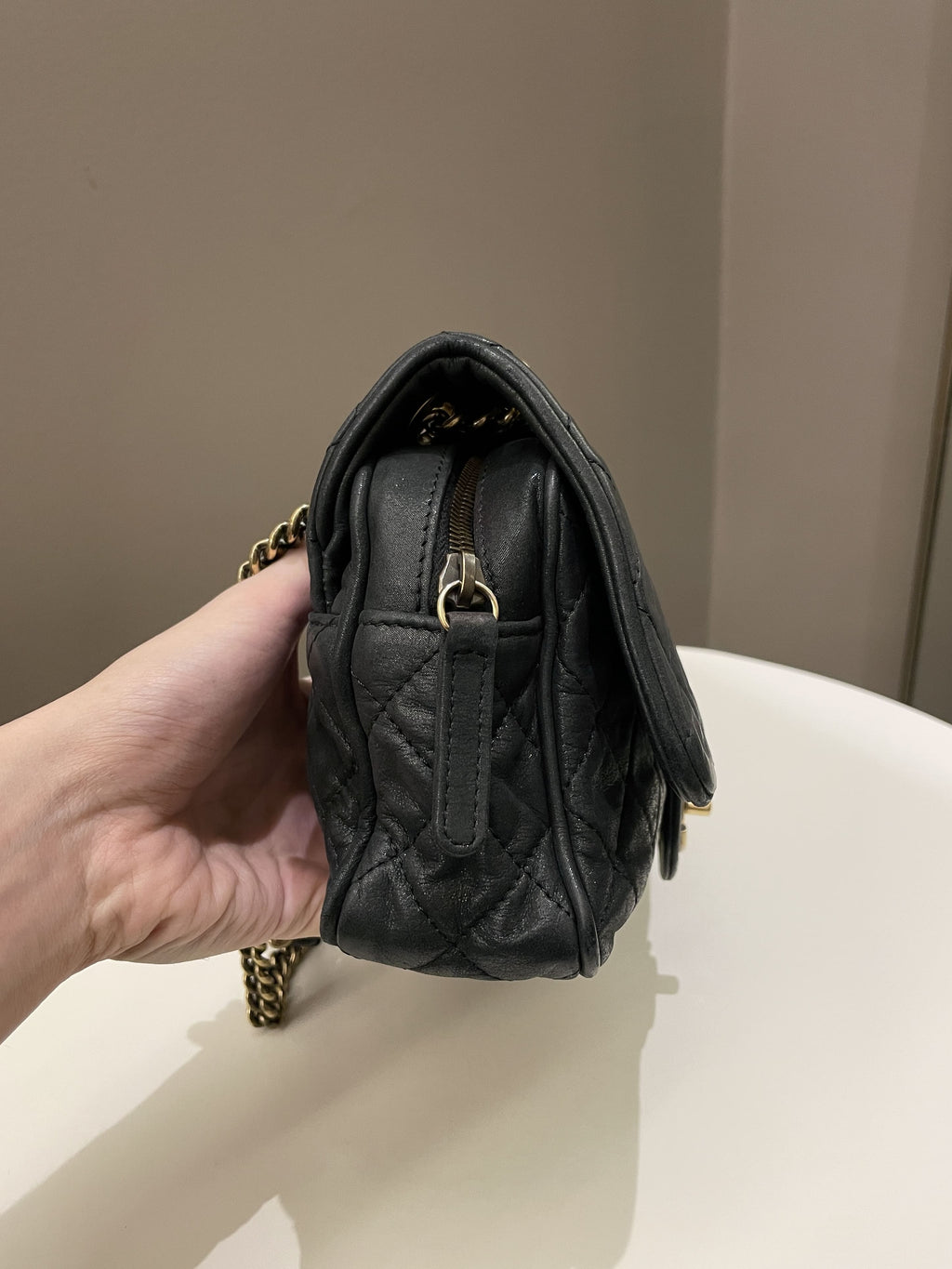 Chanel Shiva Easy Flap Black Iridescent Leather