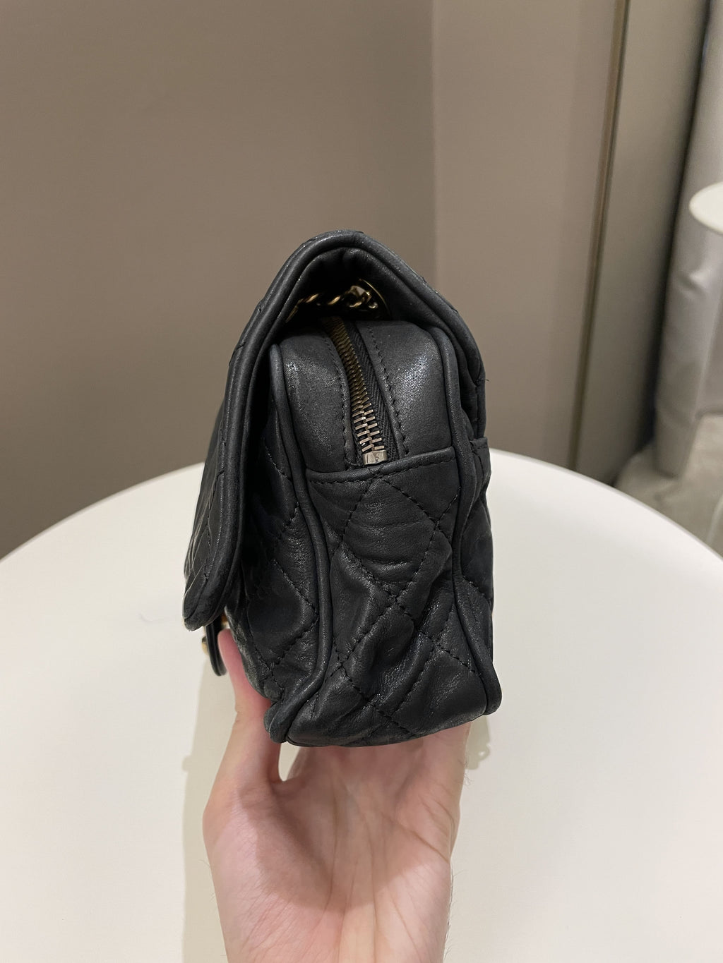 Chanel Shiva Easy Flap Black Iridescent Leather