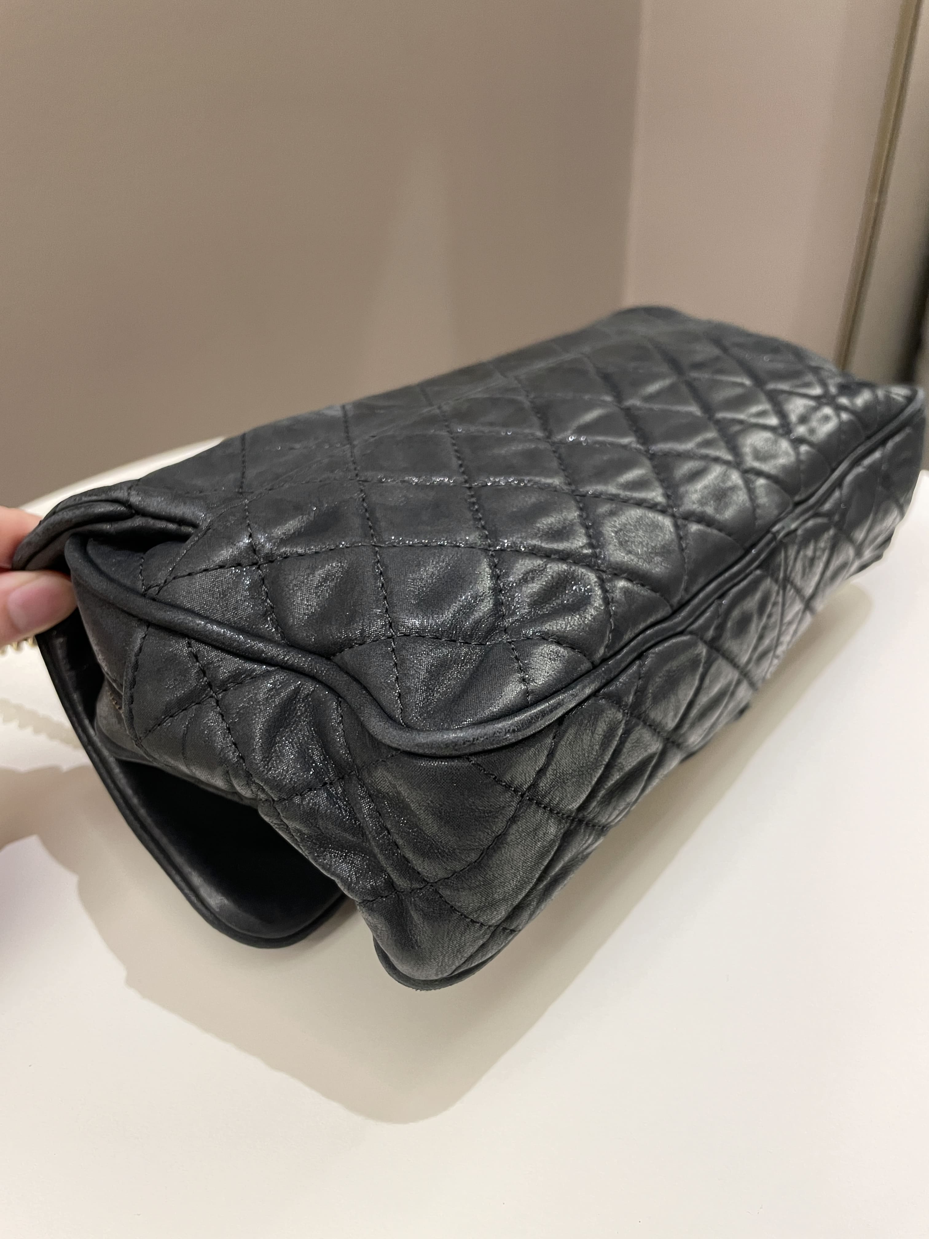 Chanel Shiva Easy Flap Black Iridescent Leather