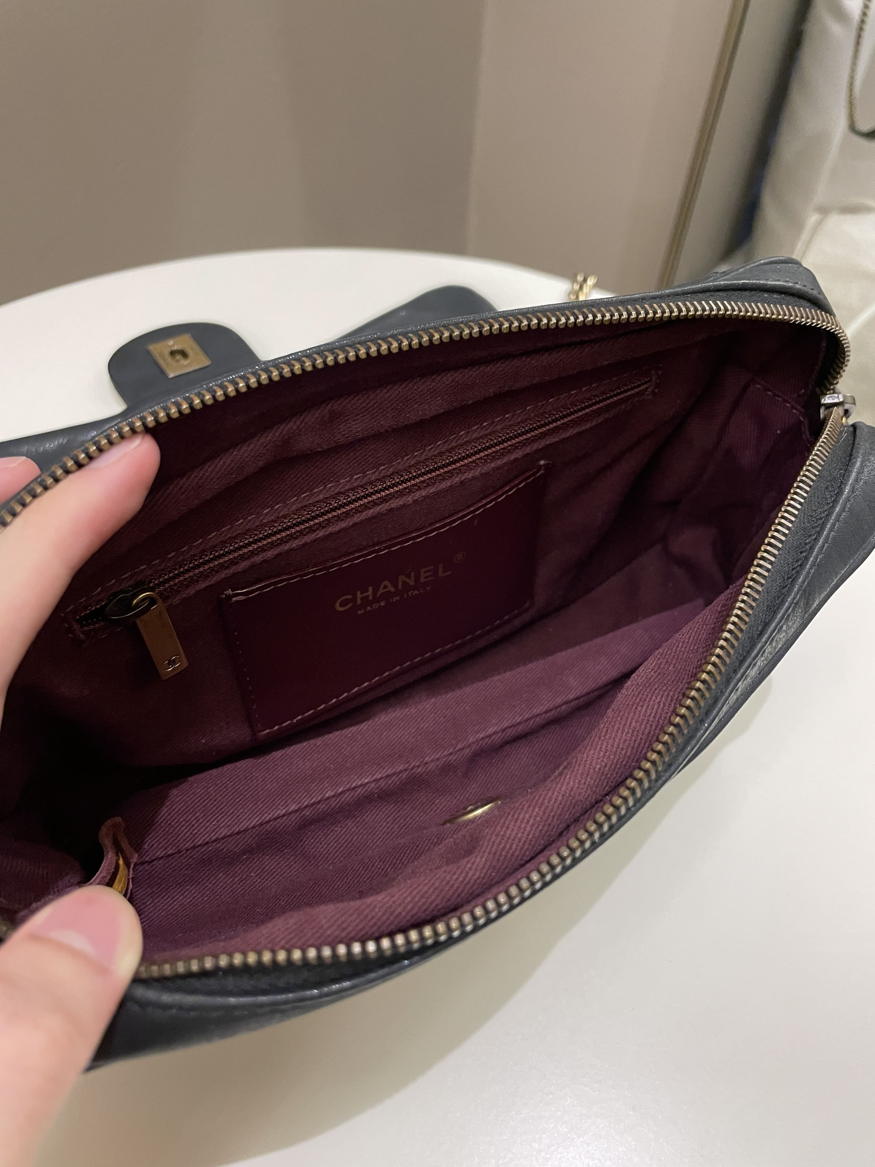 Chanel Shiva Easy Flap Black Iridescent Leather