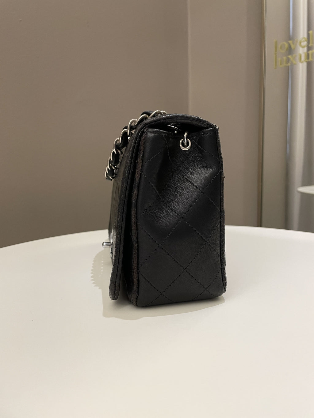 Chanel Vintage Quilted Full Flap Bag Black Lambskin