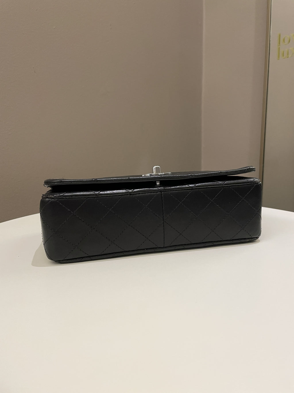 Chanel Vintage Quilted Full Flap Bag Black Lambskin