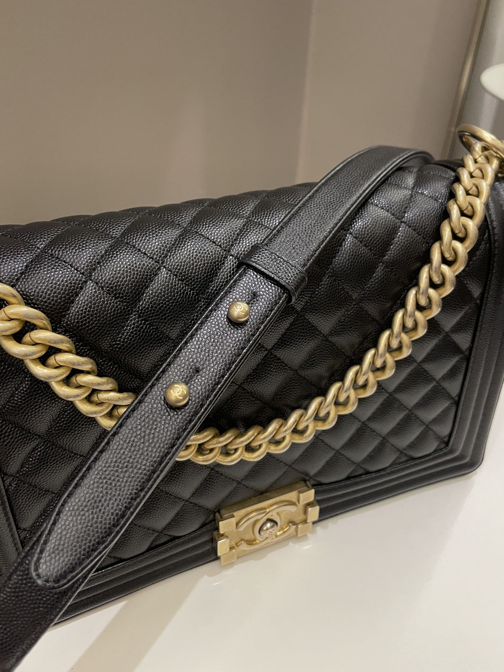 Chanel Quilted New Medium Boy Black Caviar