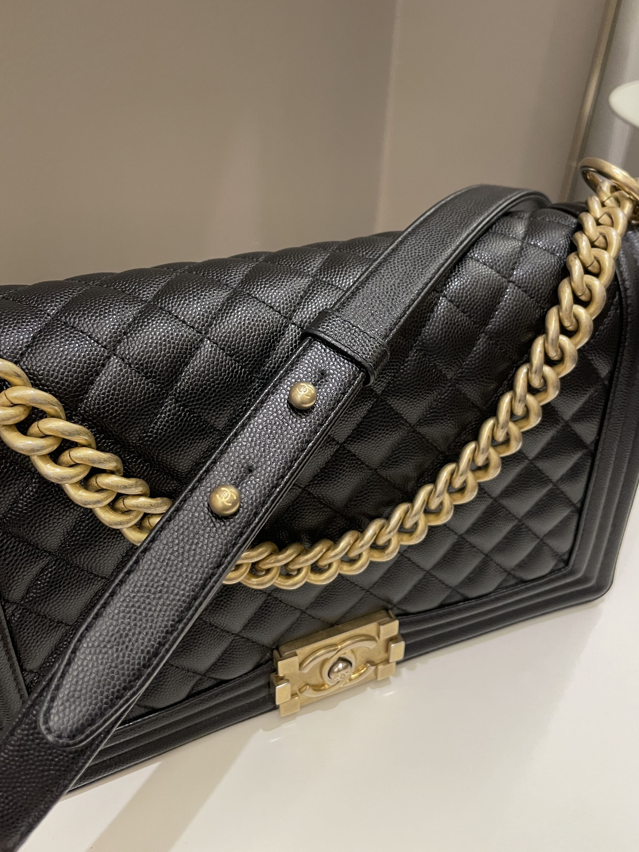 Chanel Quilted New Medium Boy Black Caviar