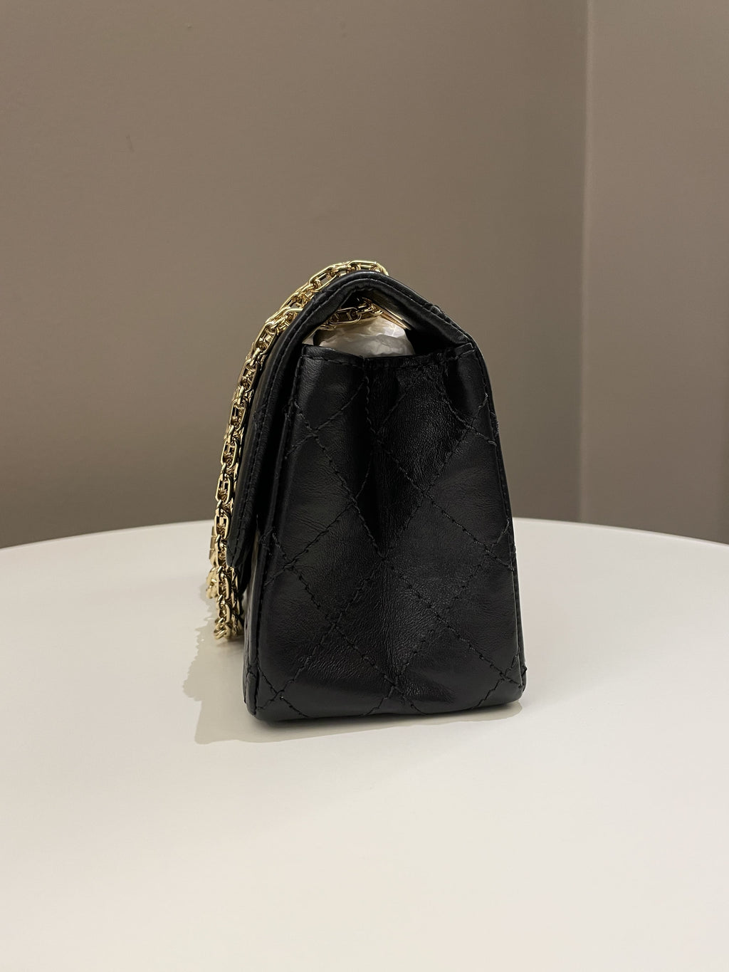 Chanel 2.55 Quilted Mini Reissue Black Aged Calfskin