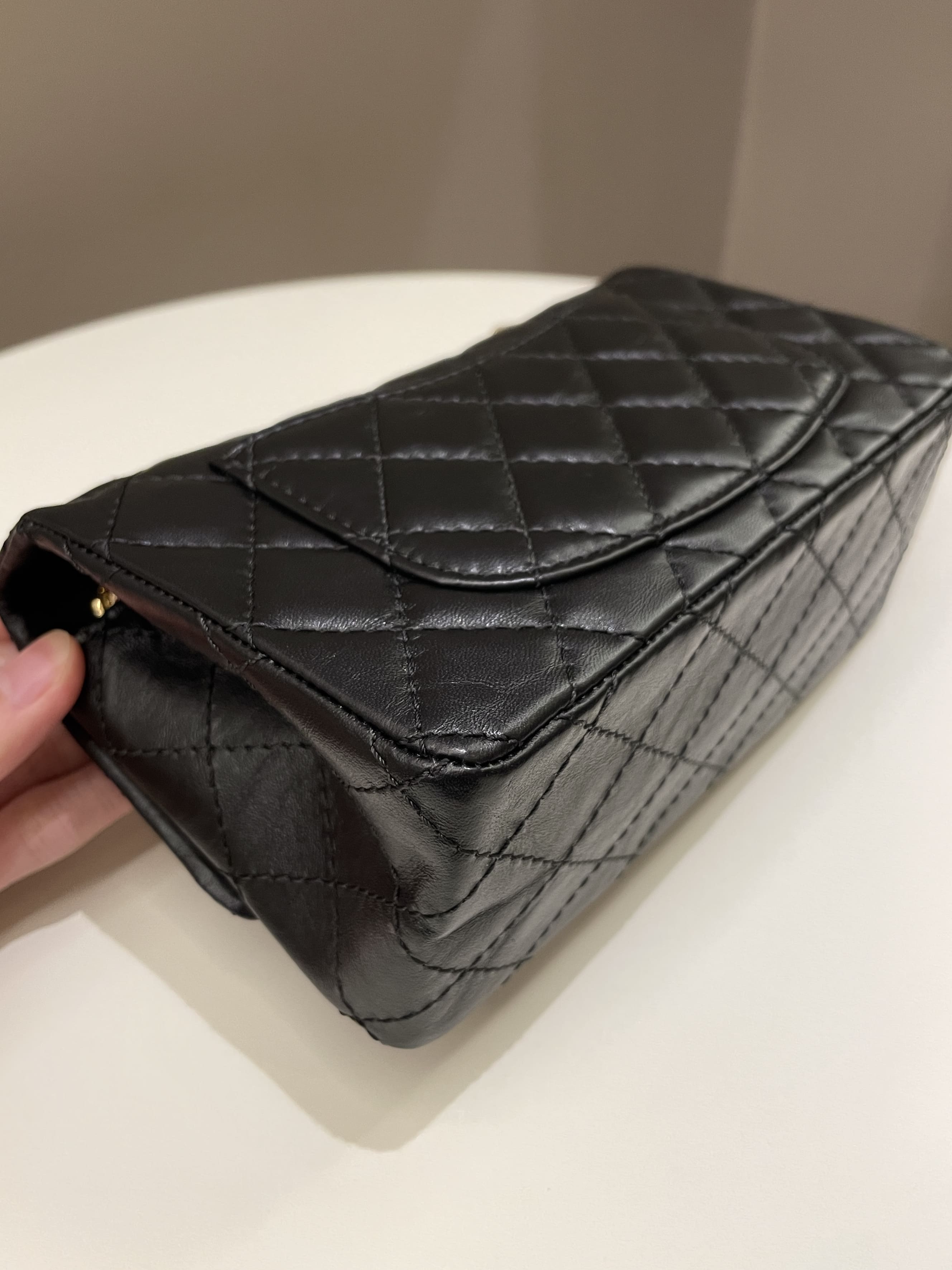Chanel 2.55 Quilted Mini Reissue Black Aged Calfskin