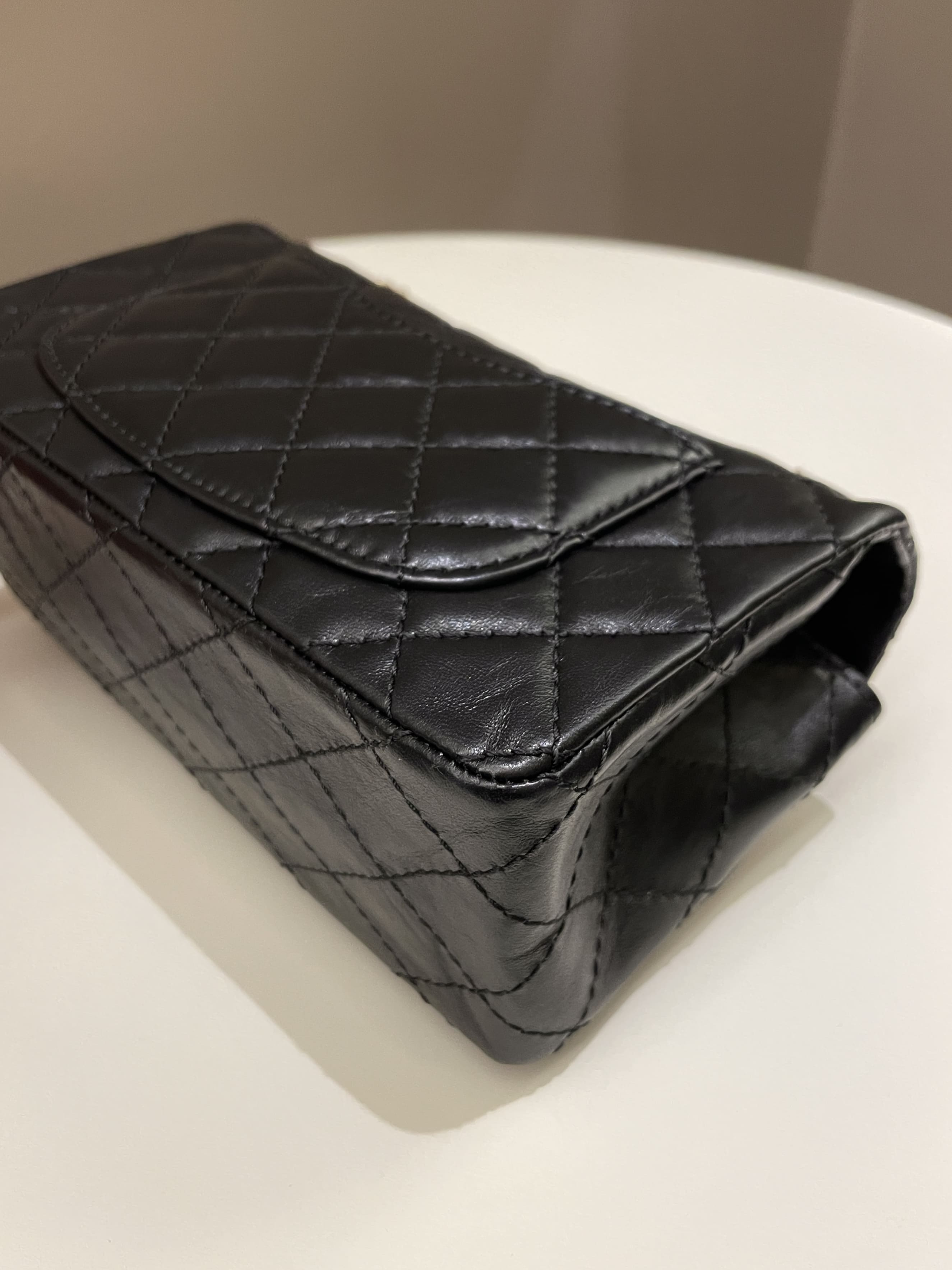 Chanel 2.55 Quilted Mini Reissue Black Aged Calfskin