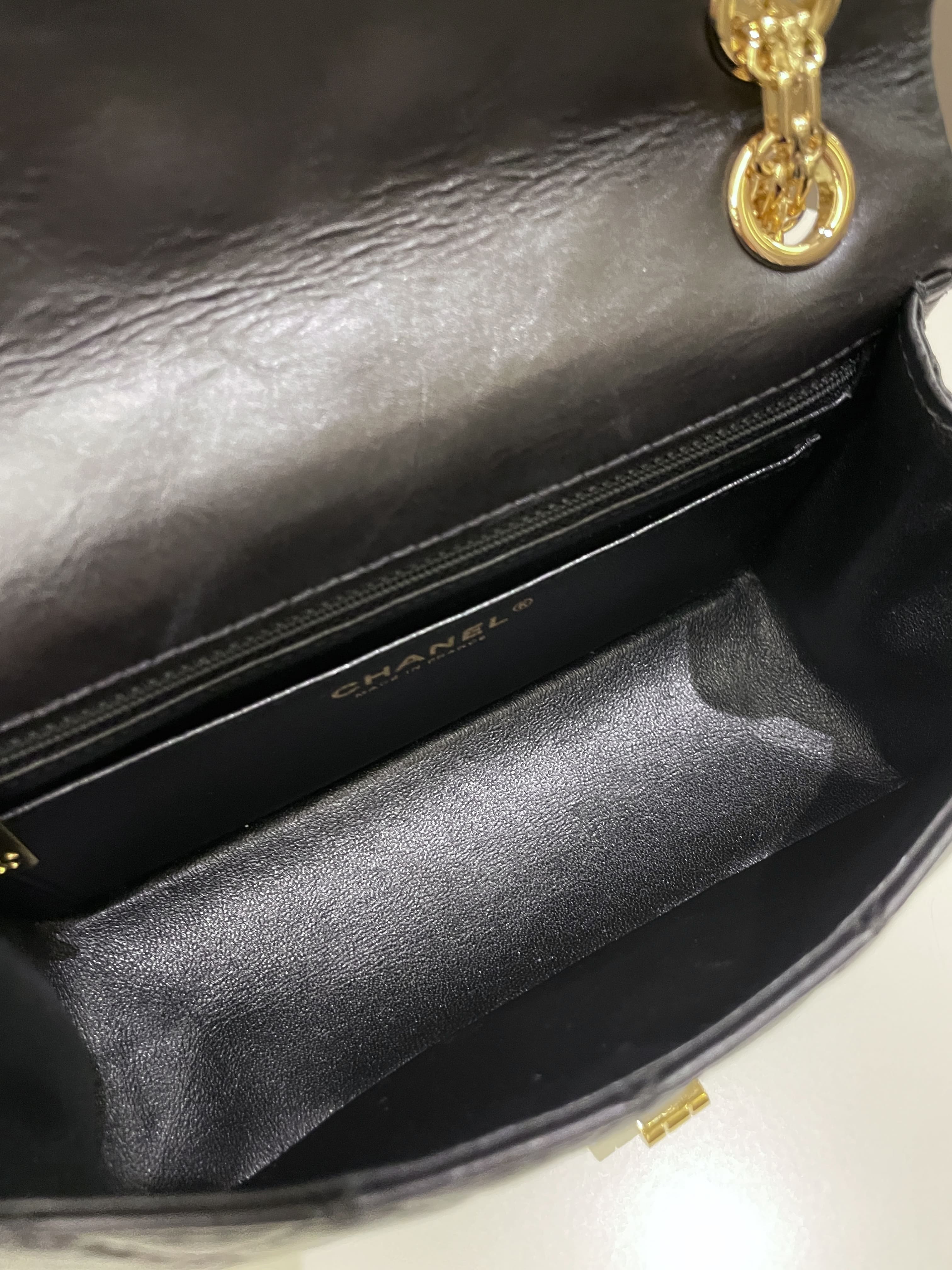 Chanel 2.55 Quilted Mini Reissue Black Aged Calfskin