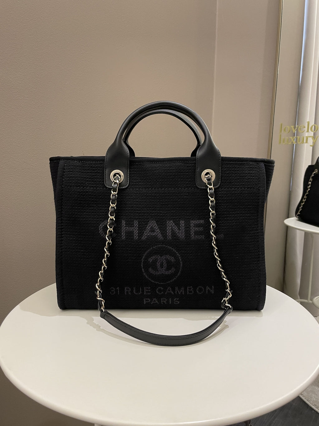 Chanel Deauville Shopper Tote Black