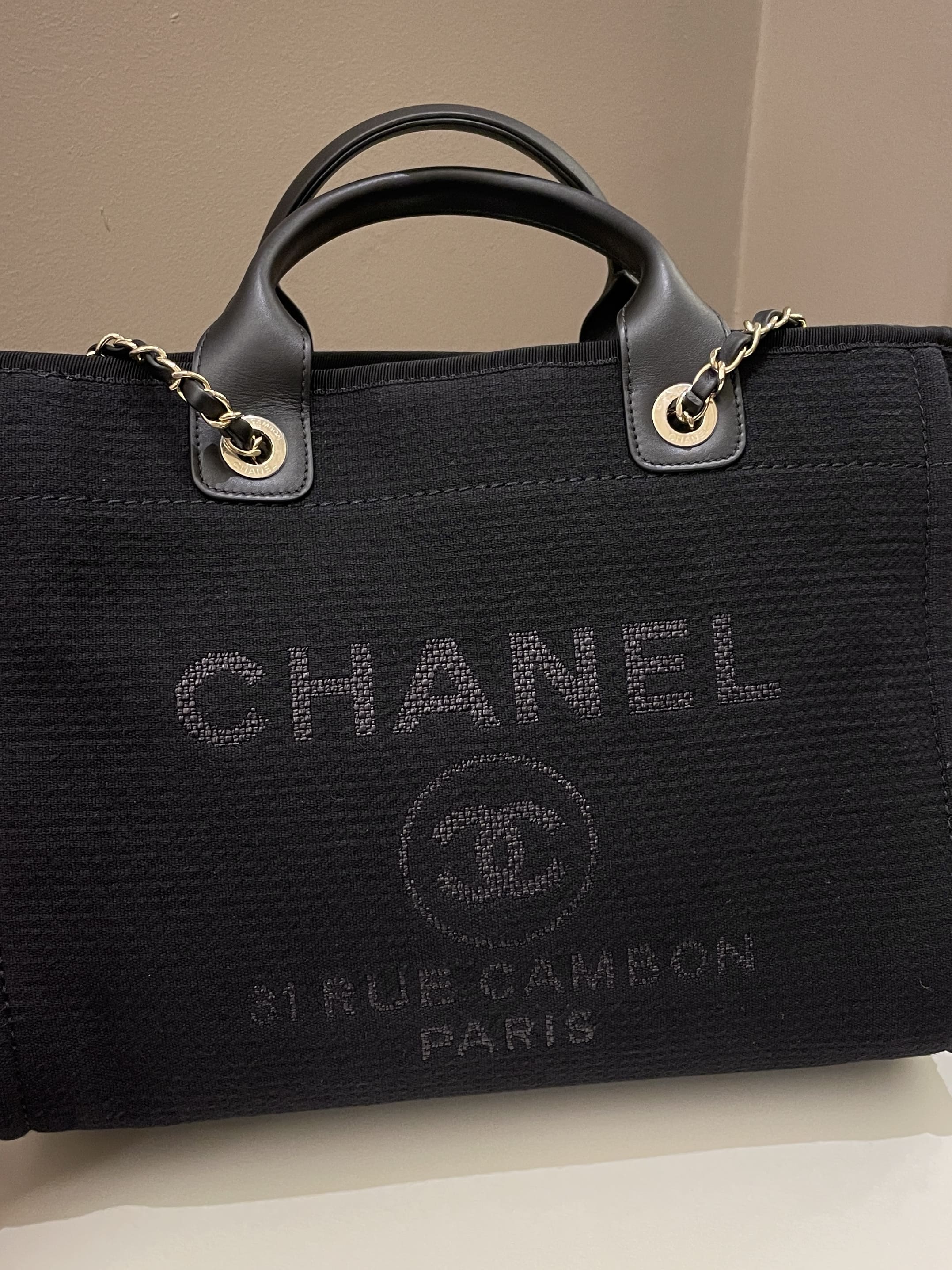 Chanel Deauville Shopper Tote Black