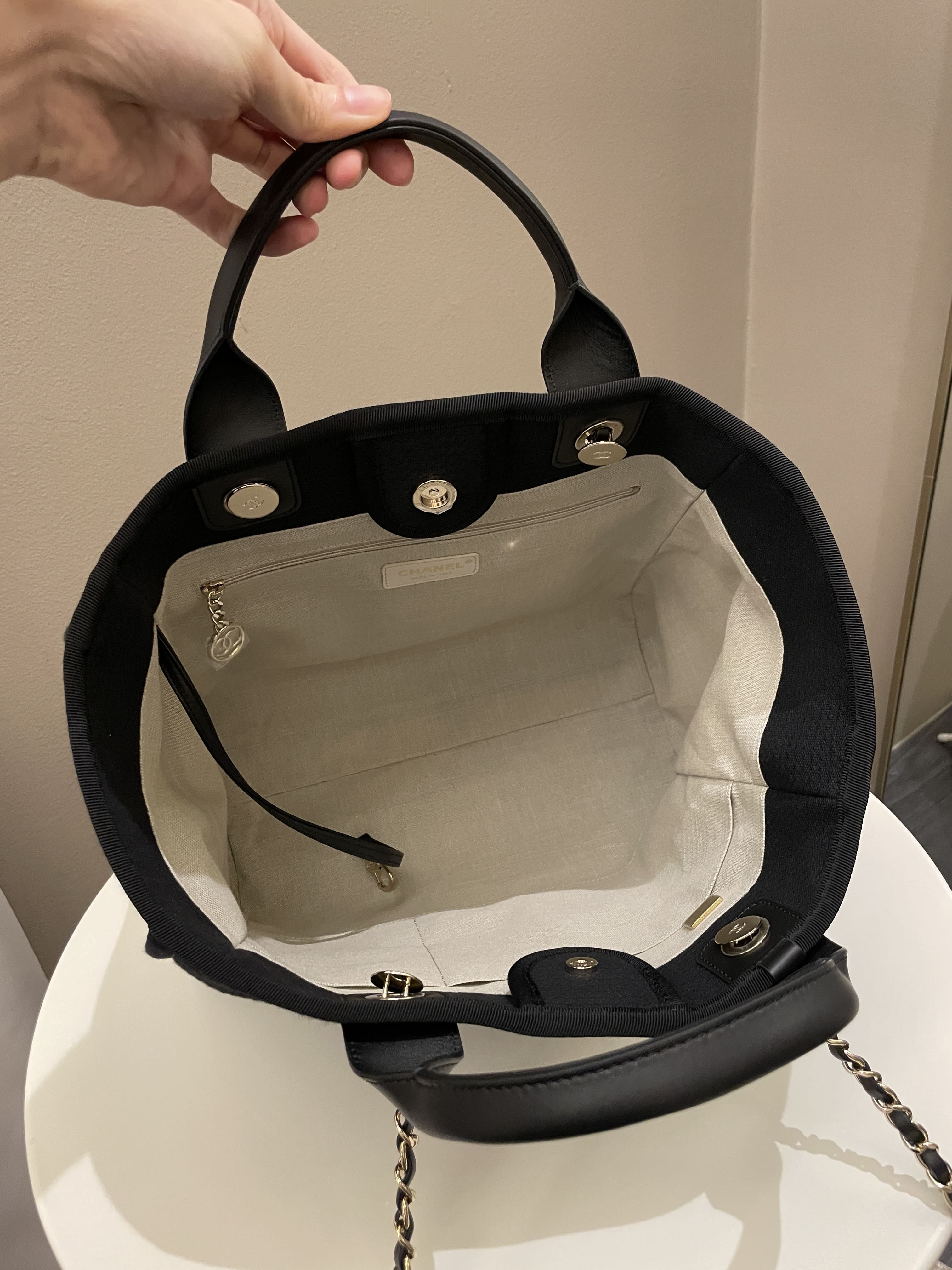 Chanel Deauville Shopper Tote Black