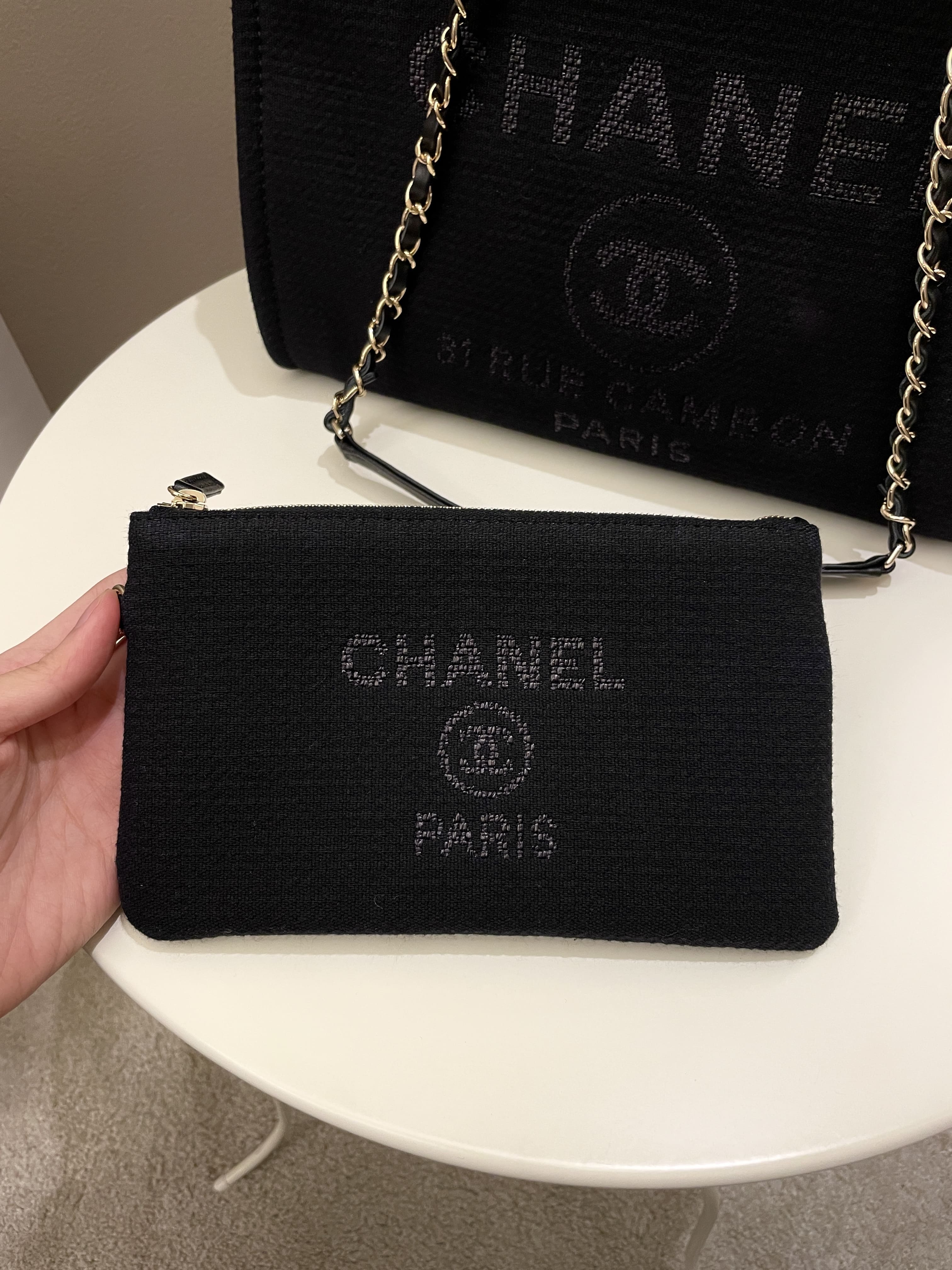 Chanel Deauville Shopper Tote Black