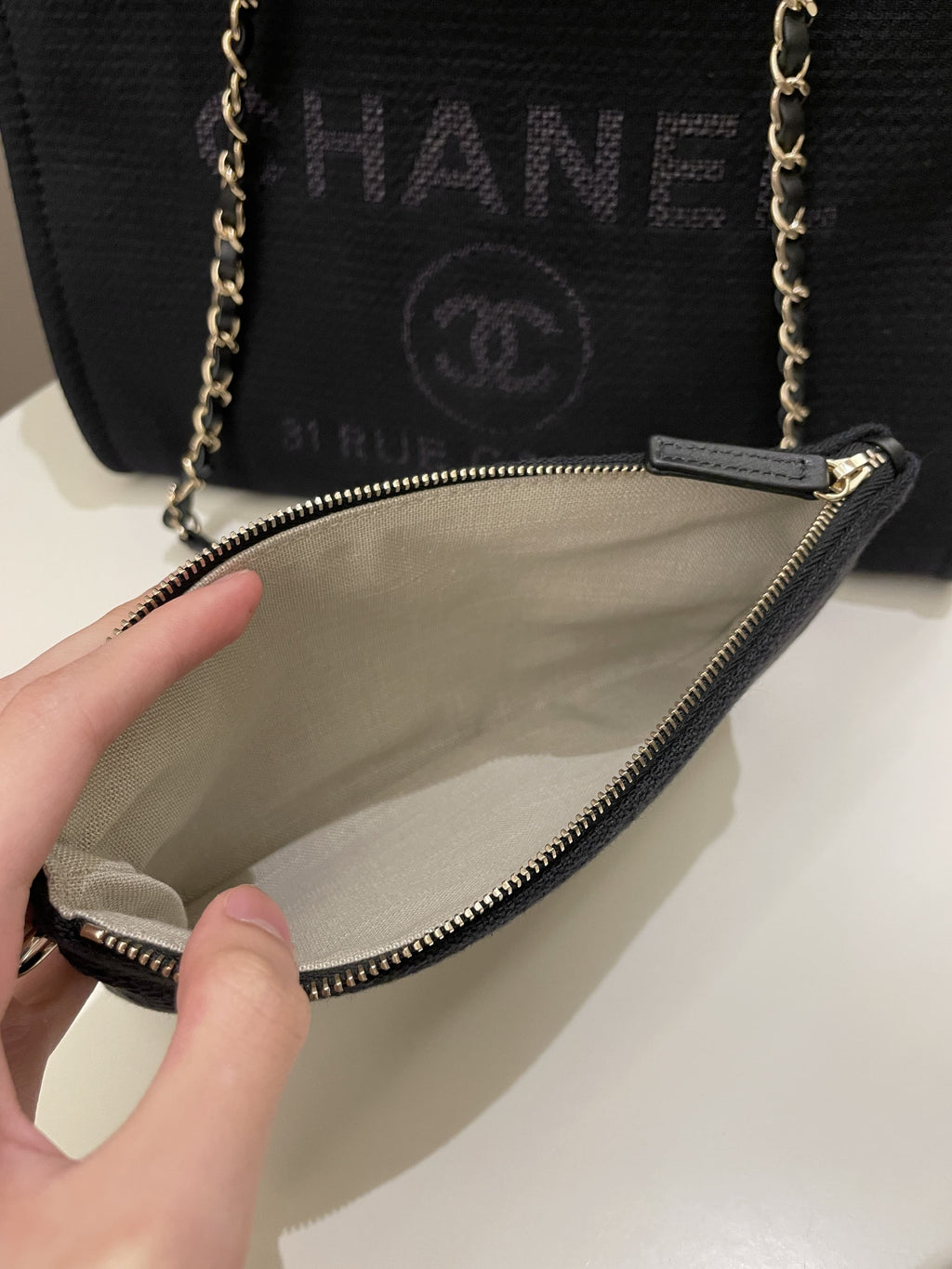 Chanel Deauville Shopper Tote Black