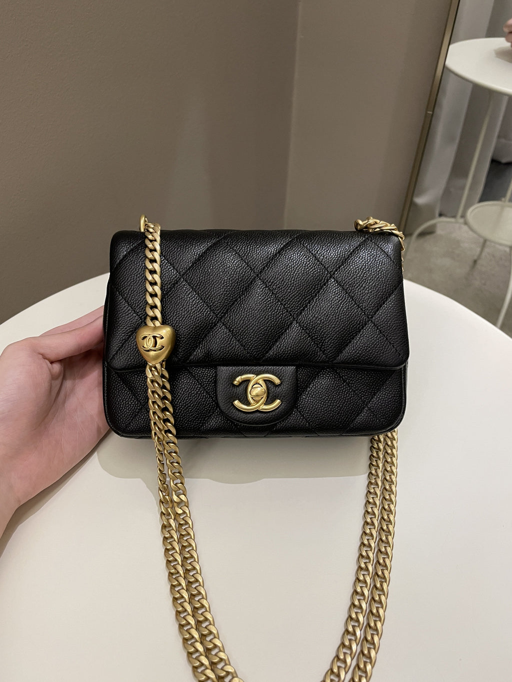Chanel 23P Sweet Heart Flap Black Caviar