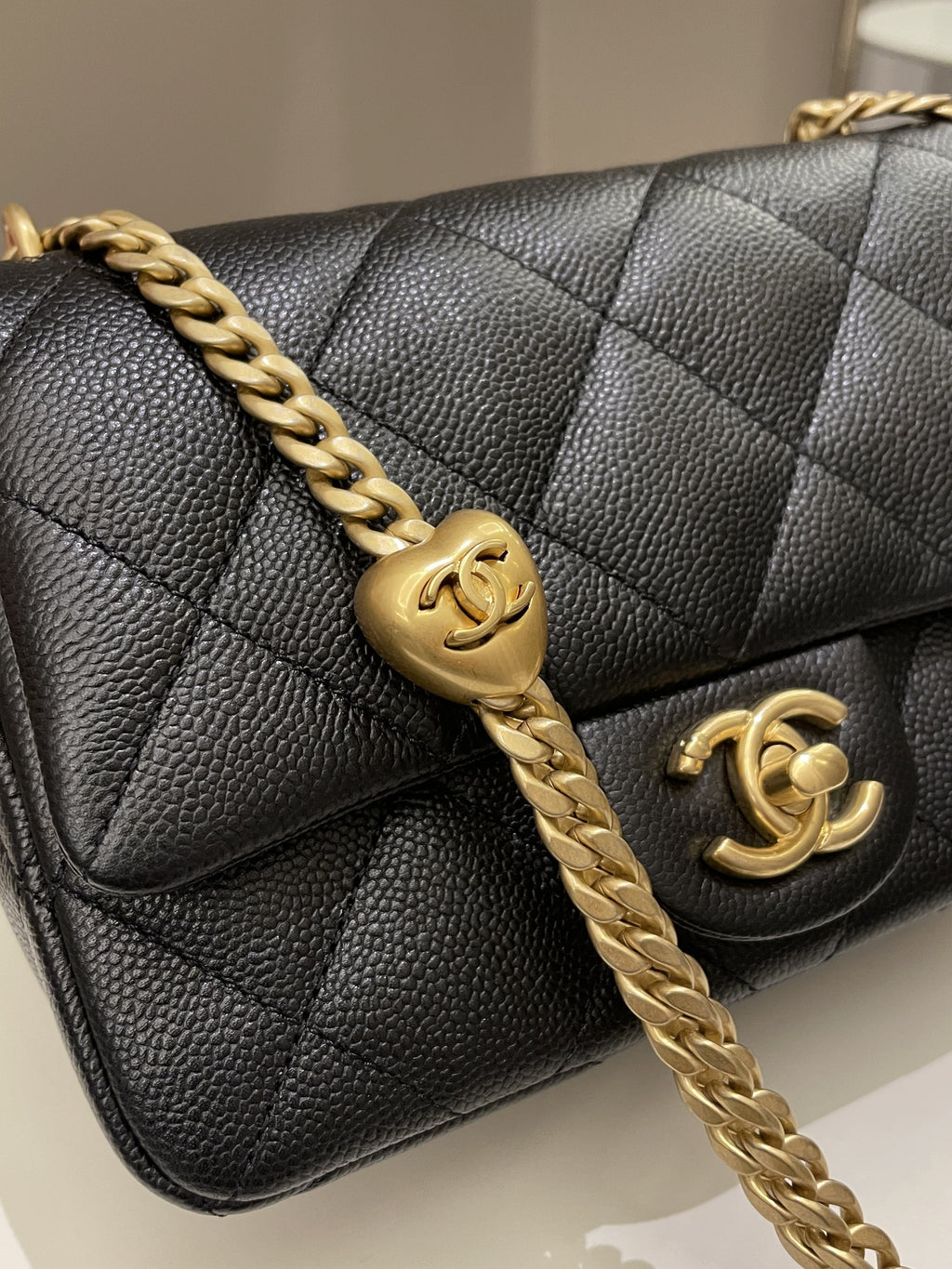 Chanel 23P Sweet Heart Flap Black Caviar