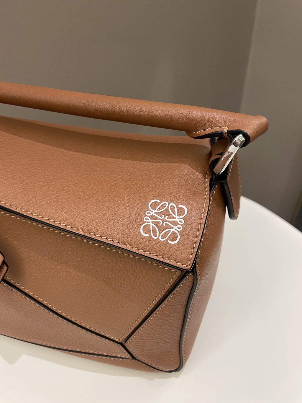 Loewe Puzzle Bag Tan Brown Grainy Calfskin
