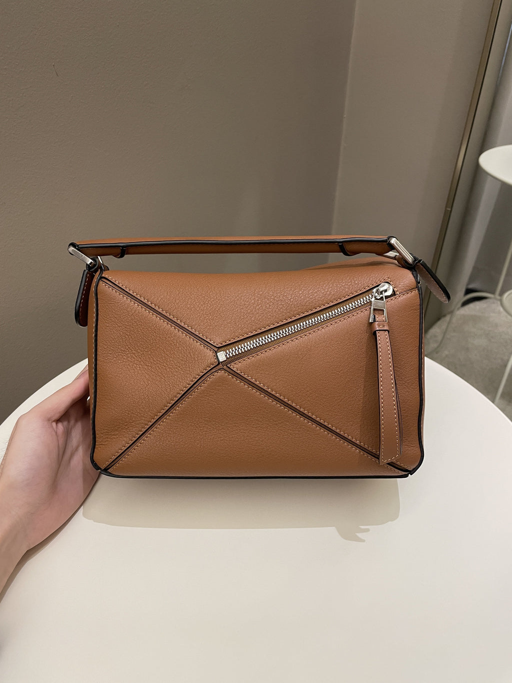 Loewe Puzzle Bag Tan Brown Grainy Calfskin