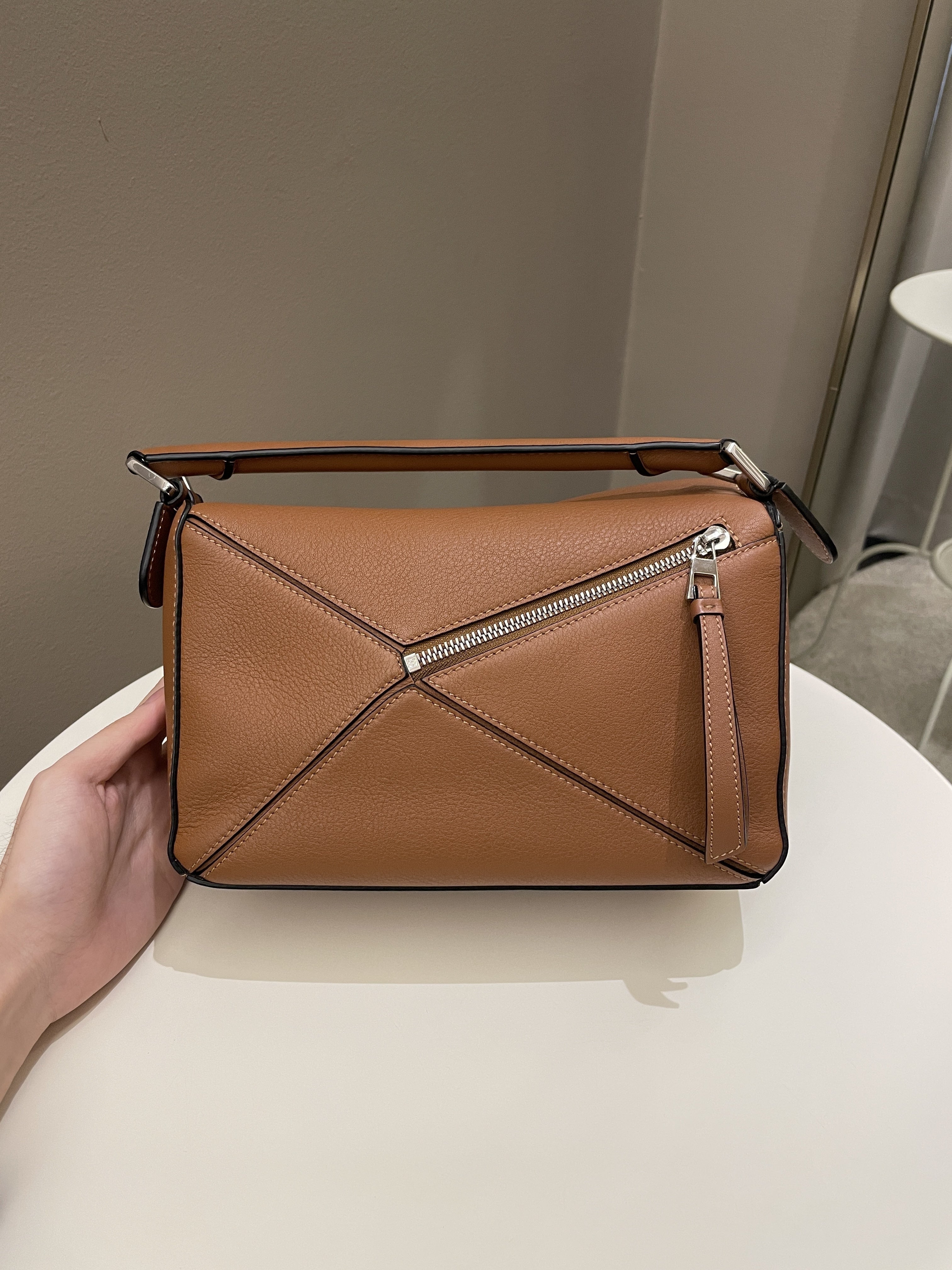 Loewe Puzzle Bag Tan Brown Grainy Calfskin