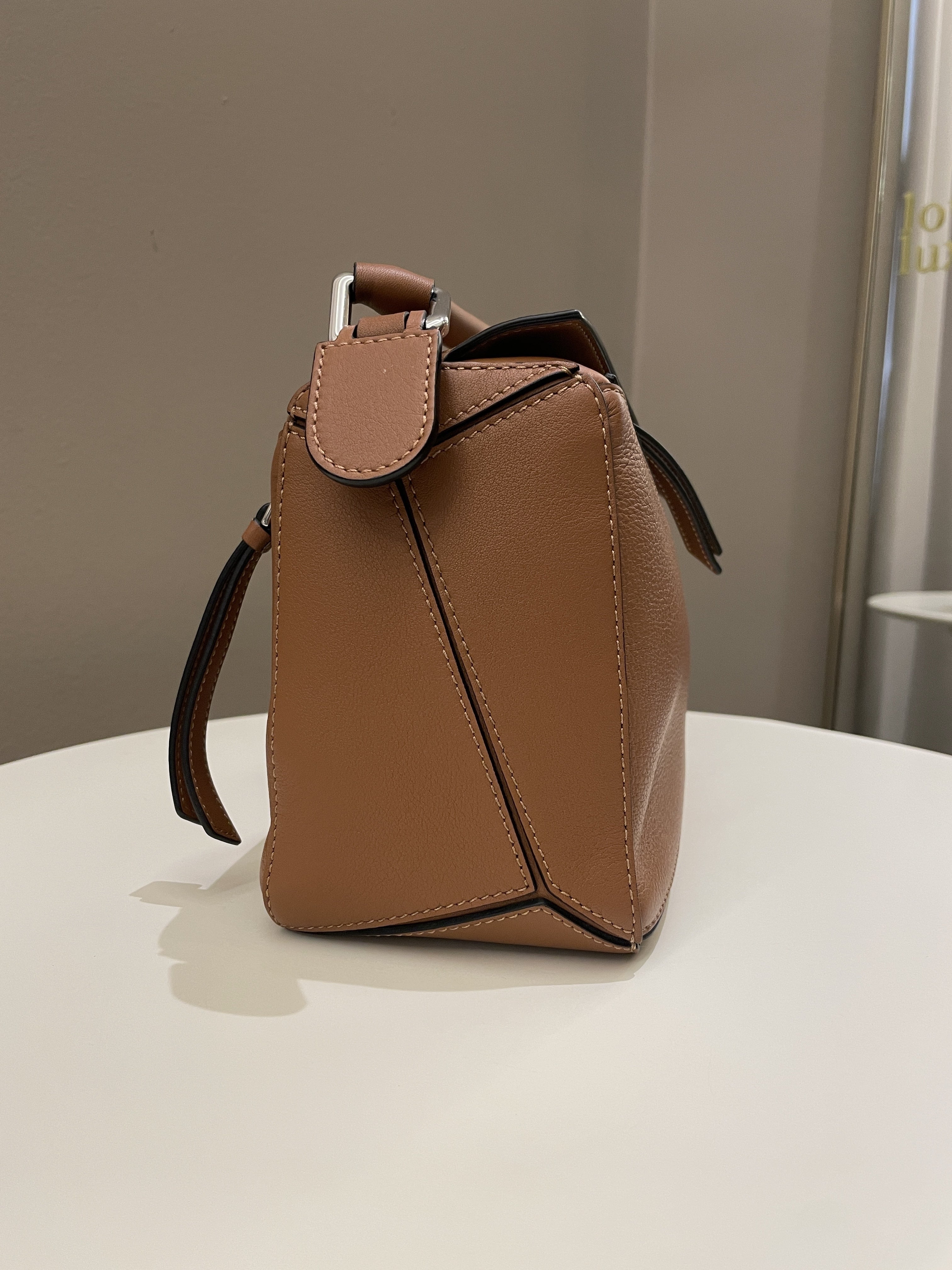 Loewe Puzzle Bag Tan Brown Grainy Calfskin