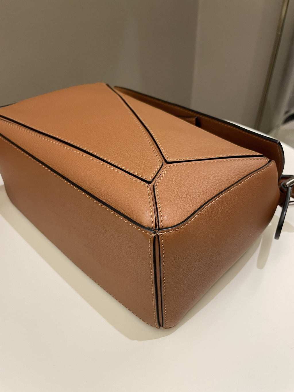 Loewe Puzzle Bag Tan Brown Grainy Calfskin