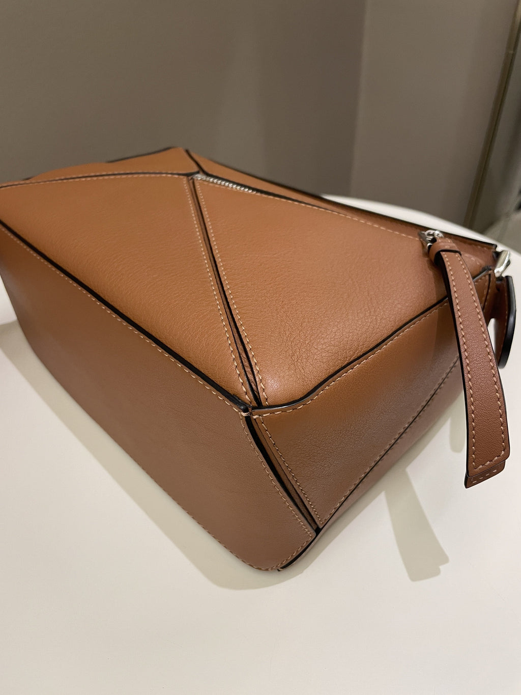 Loewe Puzzle Bag Tan Brown Grainy Calfskin