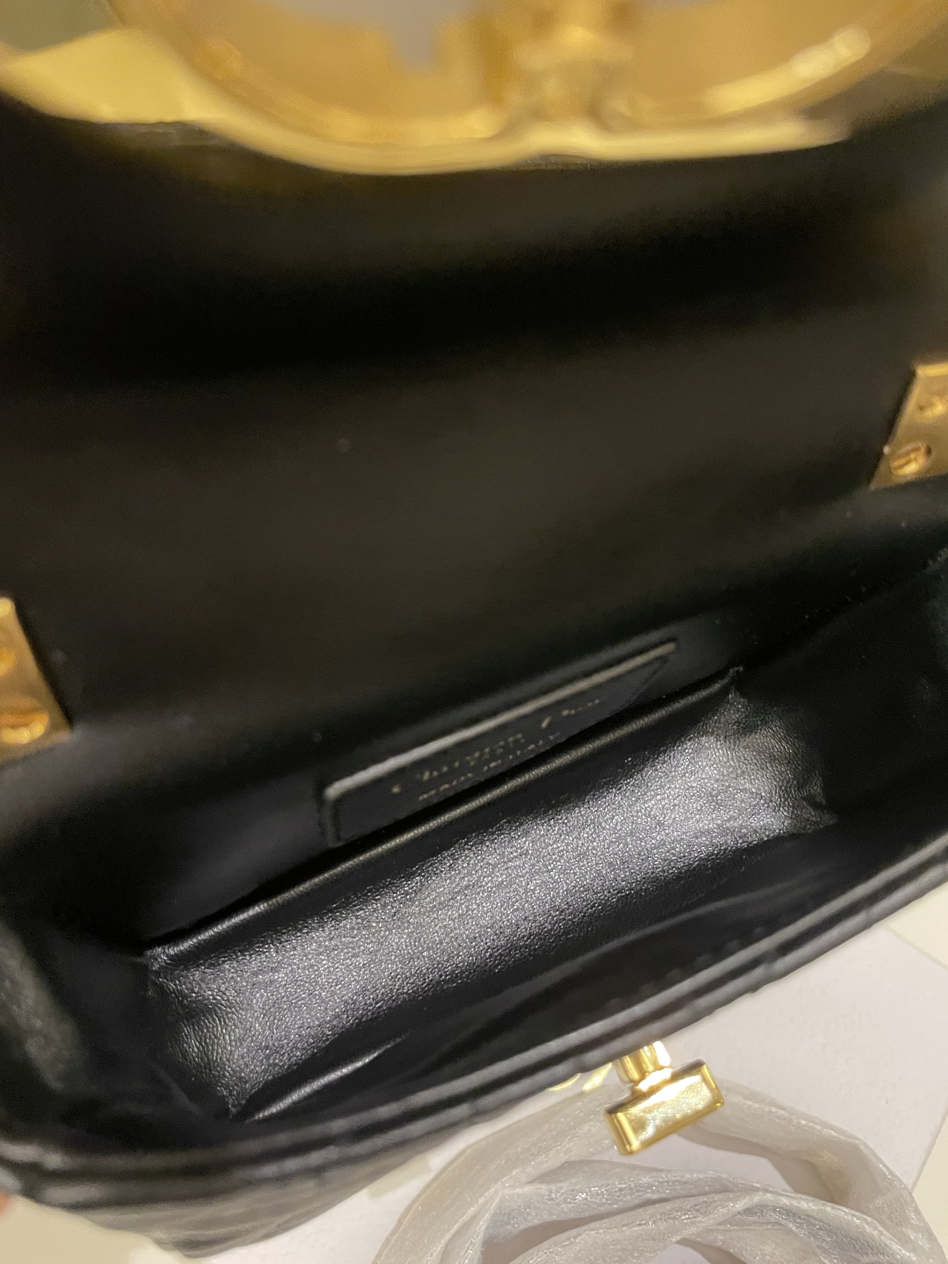 Dior Micro Cannage Caro Bag Black Grain Calfskin