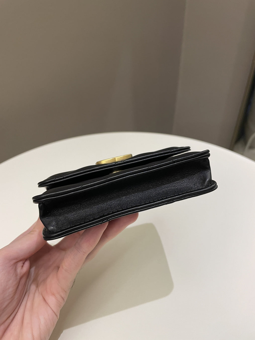 Chanel 22P Pending Belt Clutch Chain Black Lambskin