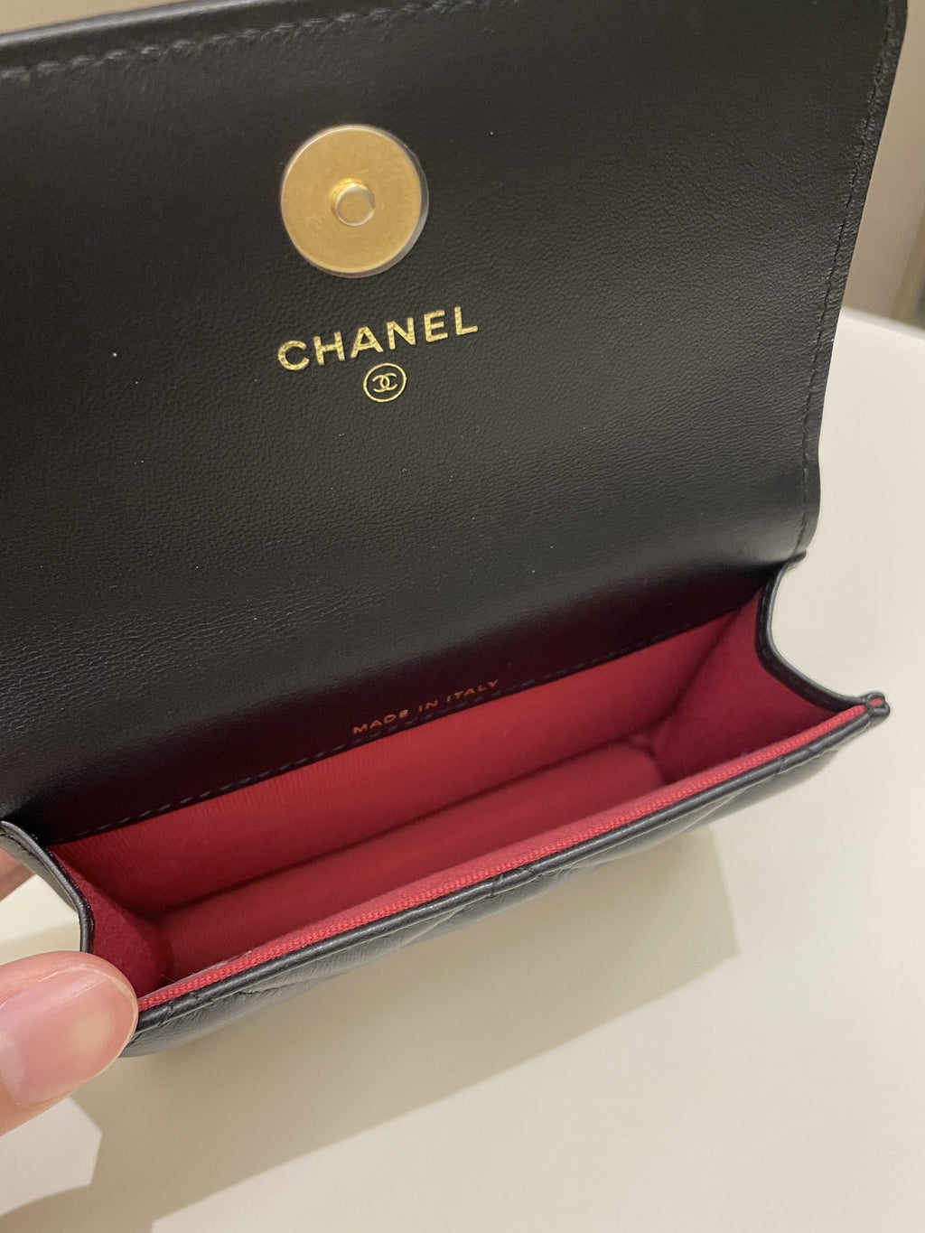 Chanel 22P Pending Belt Clutch Chain Black Lambskin