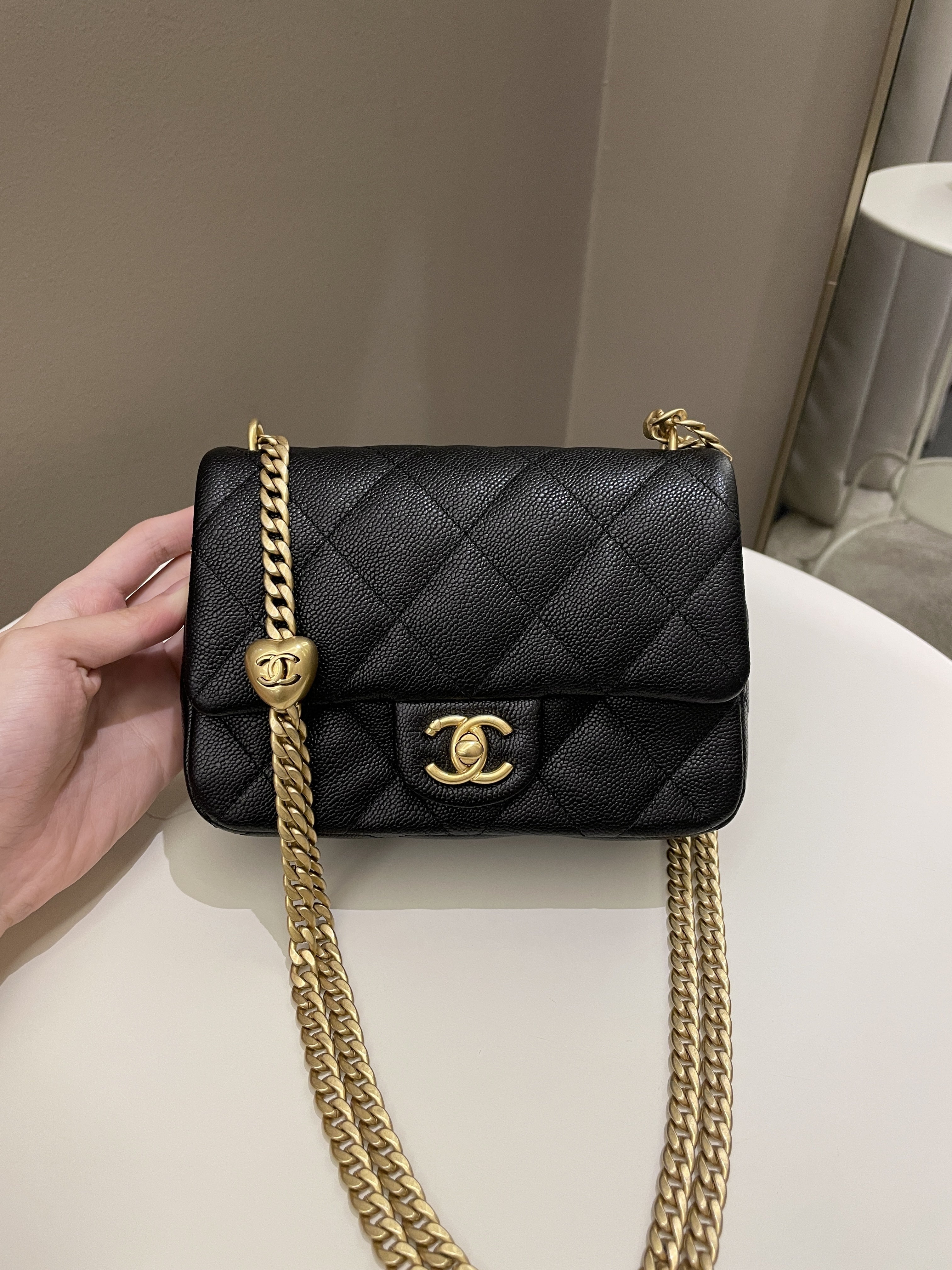 Chanel 23P Sweet Heart Flap Black Caviar