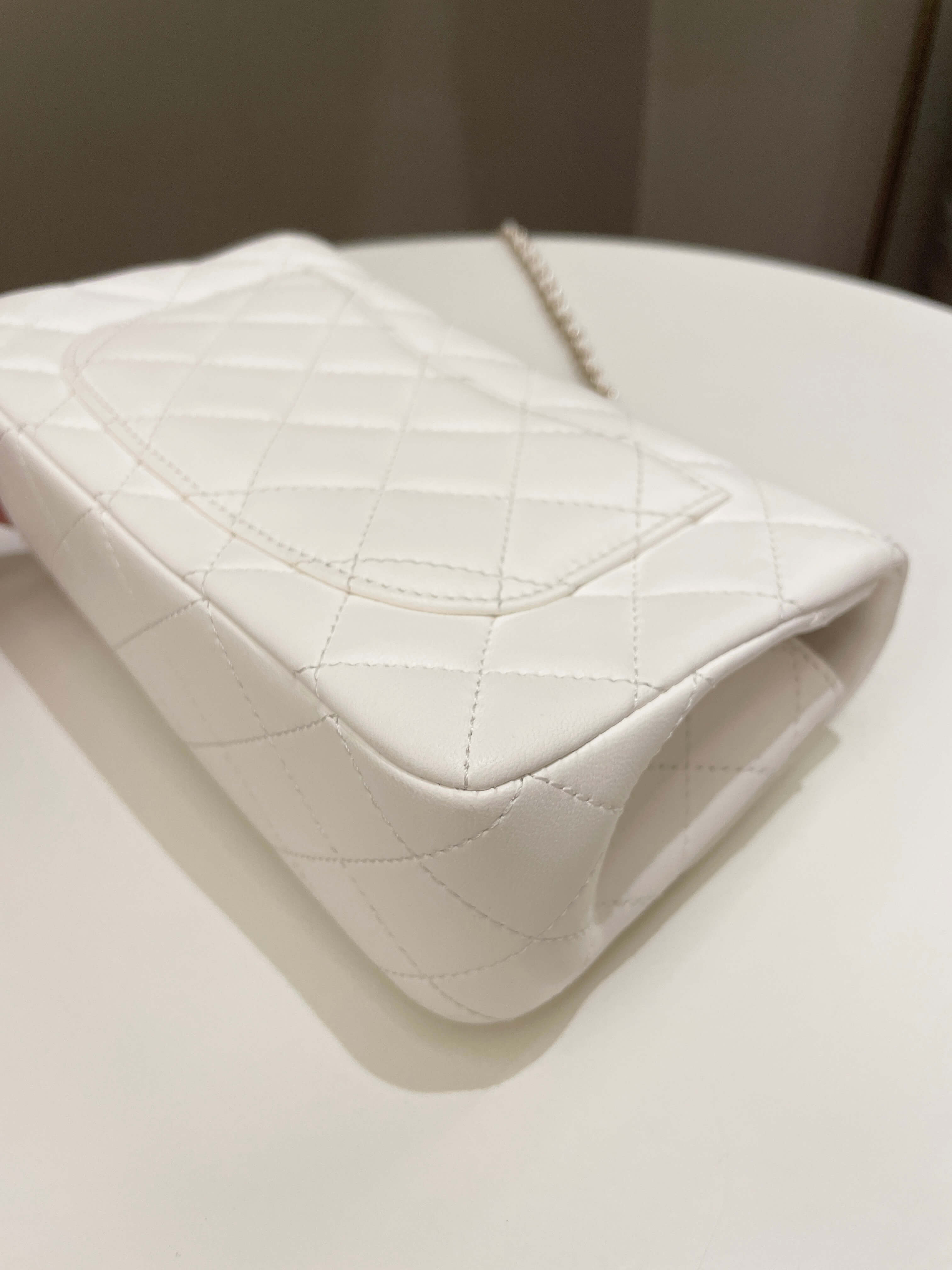 Chanel Pearl Crush Quilted Mini Rectangular Ivory Stiff Lambskin