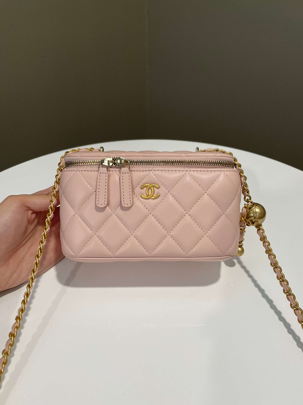 Chanel Pearl Crush Vanity Rectangular Pink Lambskin