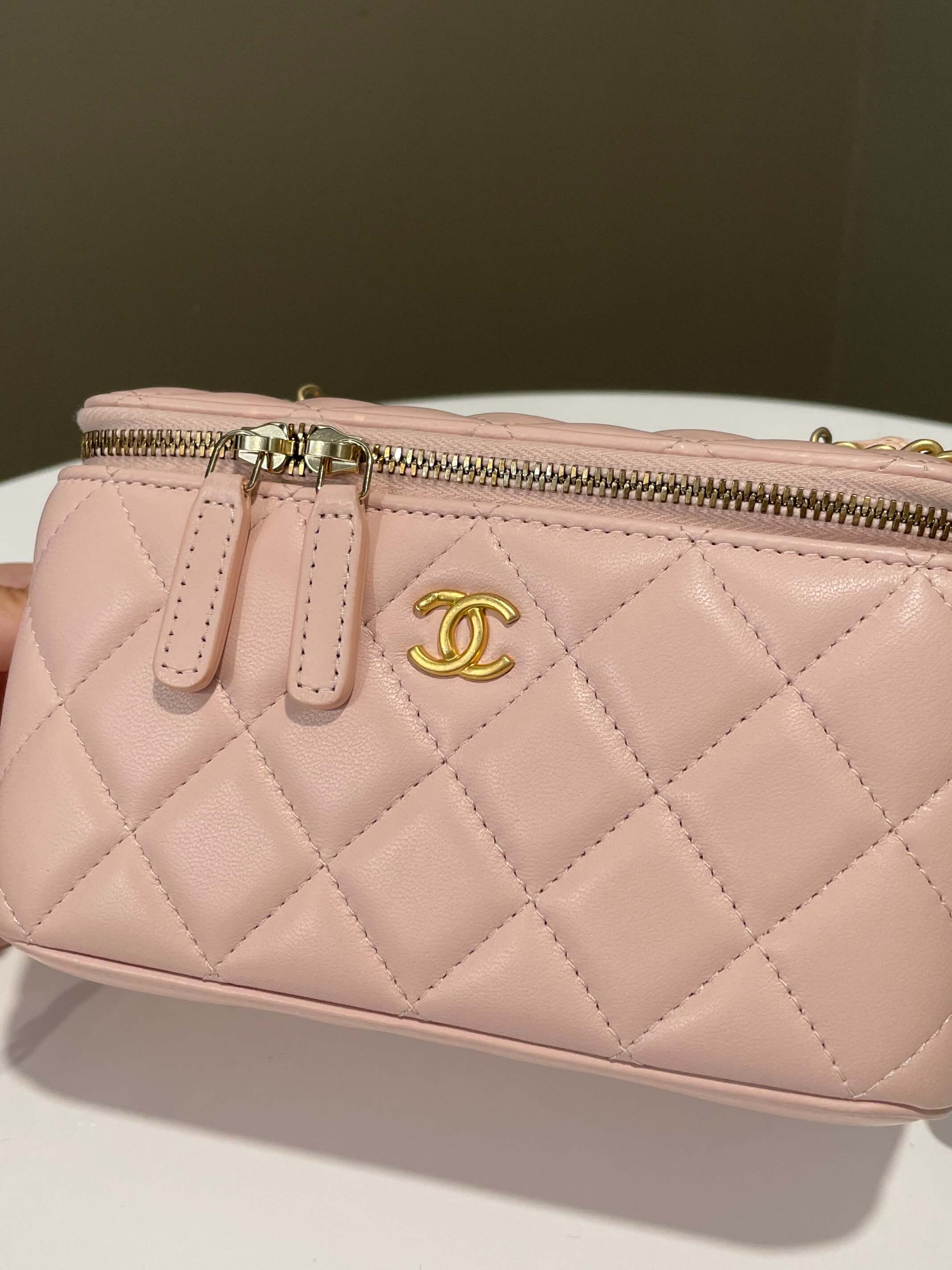 Chanel Pearl Crush Vanity Rectangular Pink Lambskin