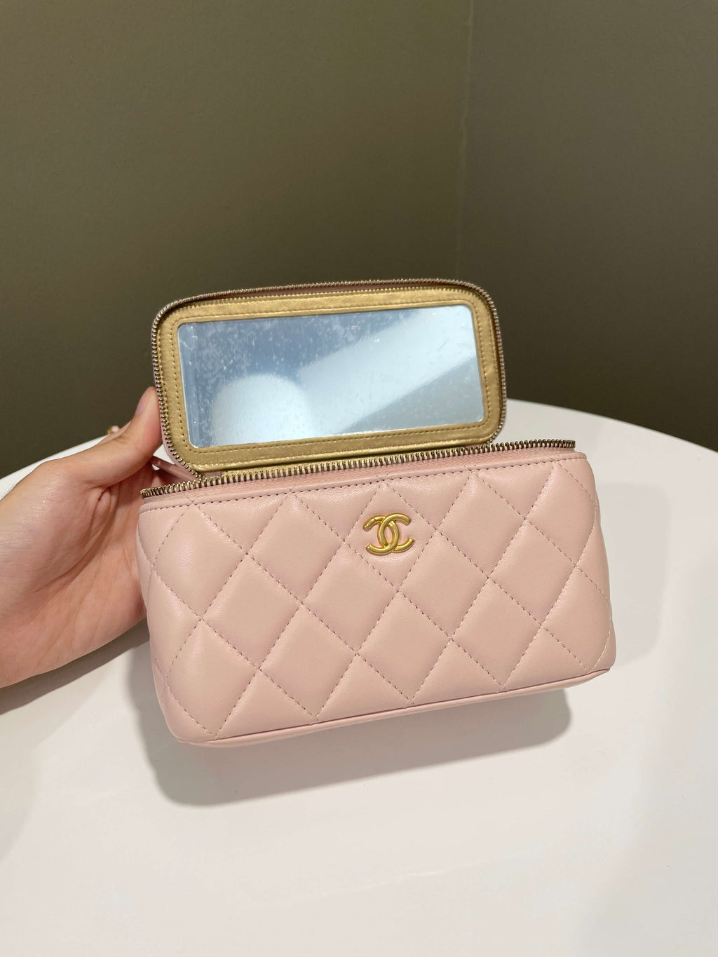 Chanel Pearl Crush Vanity Rectangular Pink Lambskin