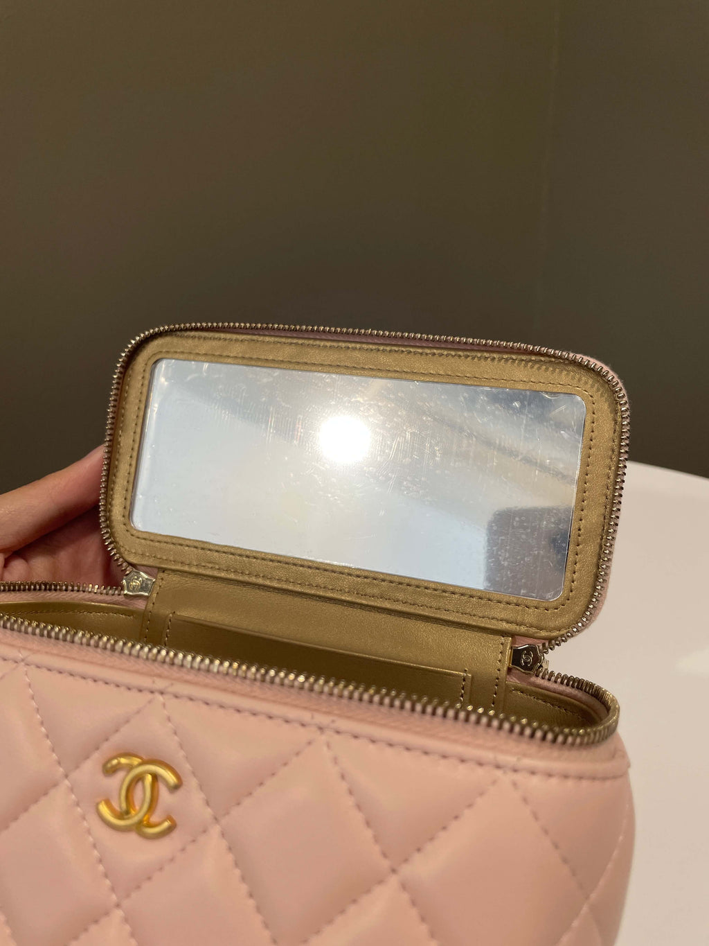 Chanel Pearl Crush Vanity Rectangular Pink Lambskin