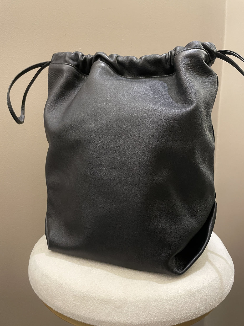 Saint Laurent Drawstring Teddy Bag Black Lambskin