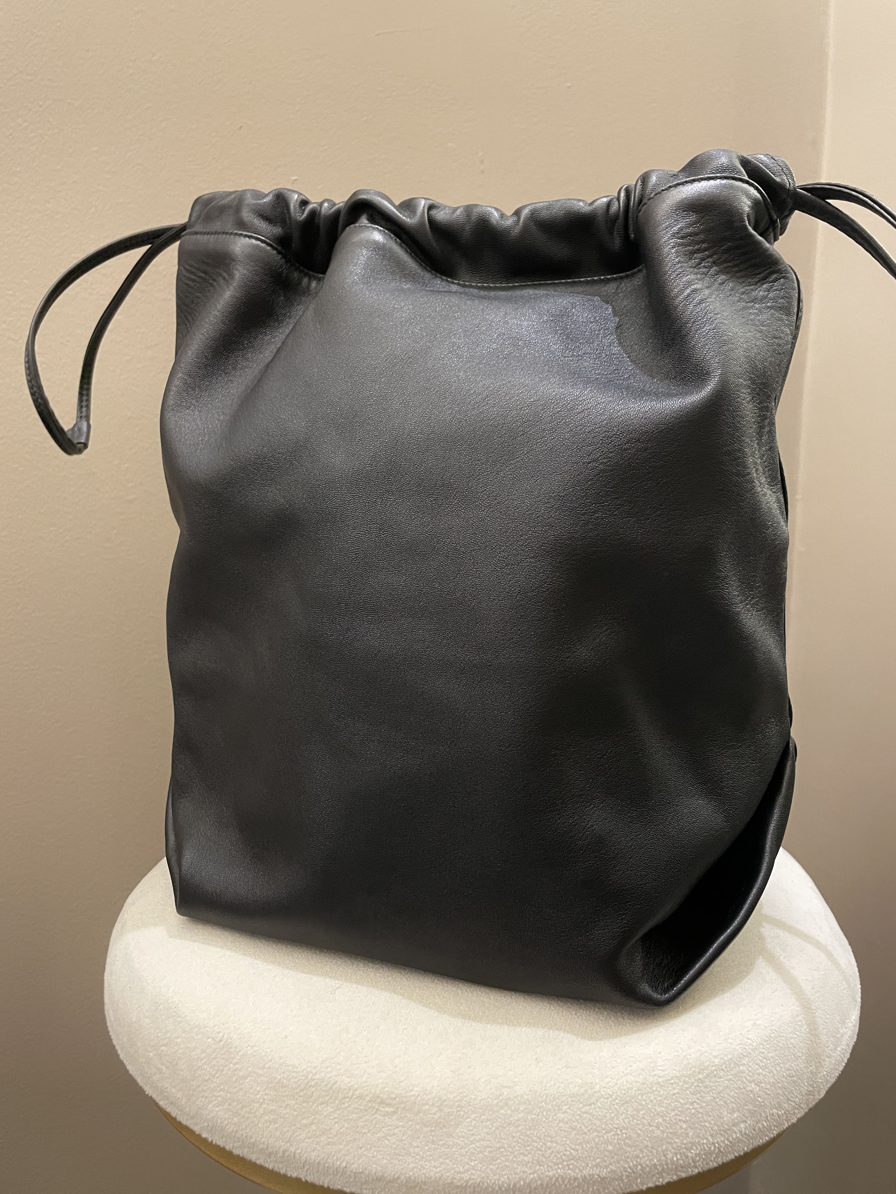Saint Laurent Drawstring Teddy Bag Black Lambskin